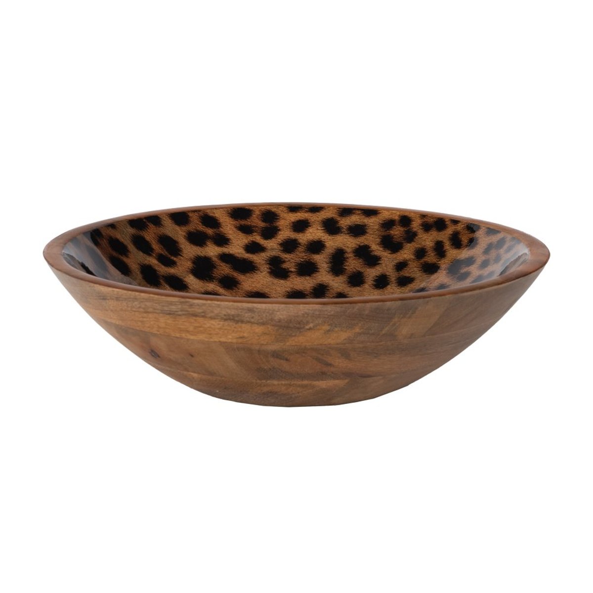 Coupe Léopard en manguier 30 cm