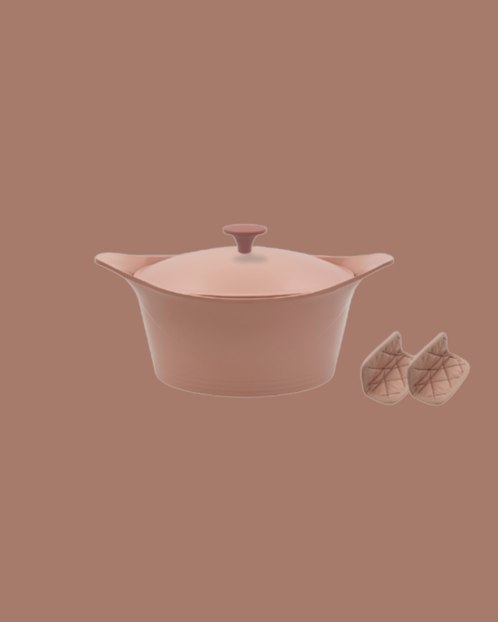 L'incroyable Cocotte 24cm Guimauve - Cookut - Avec manique et poignée inclus