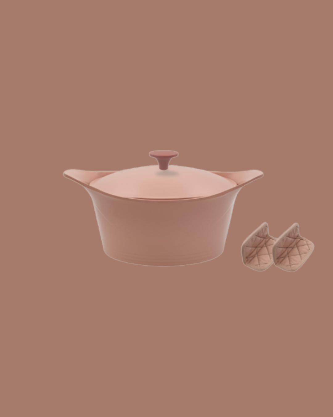 L'incroyable Cocotte 24cm Guimauve - Cookut - Avec manique et poignée inclus
