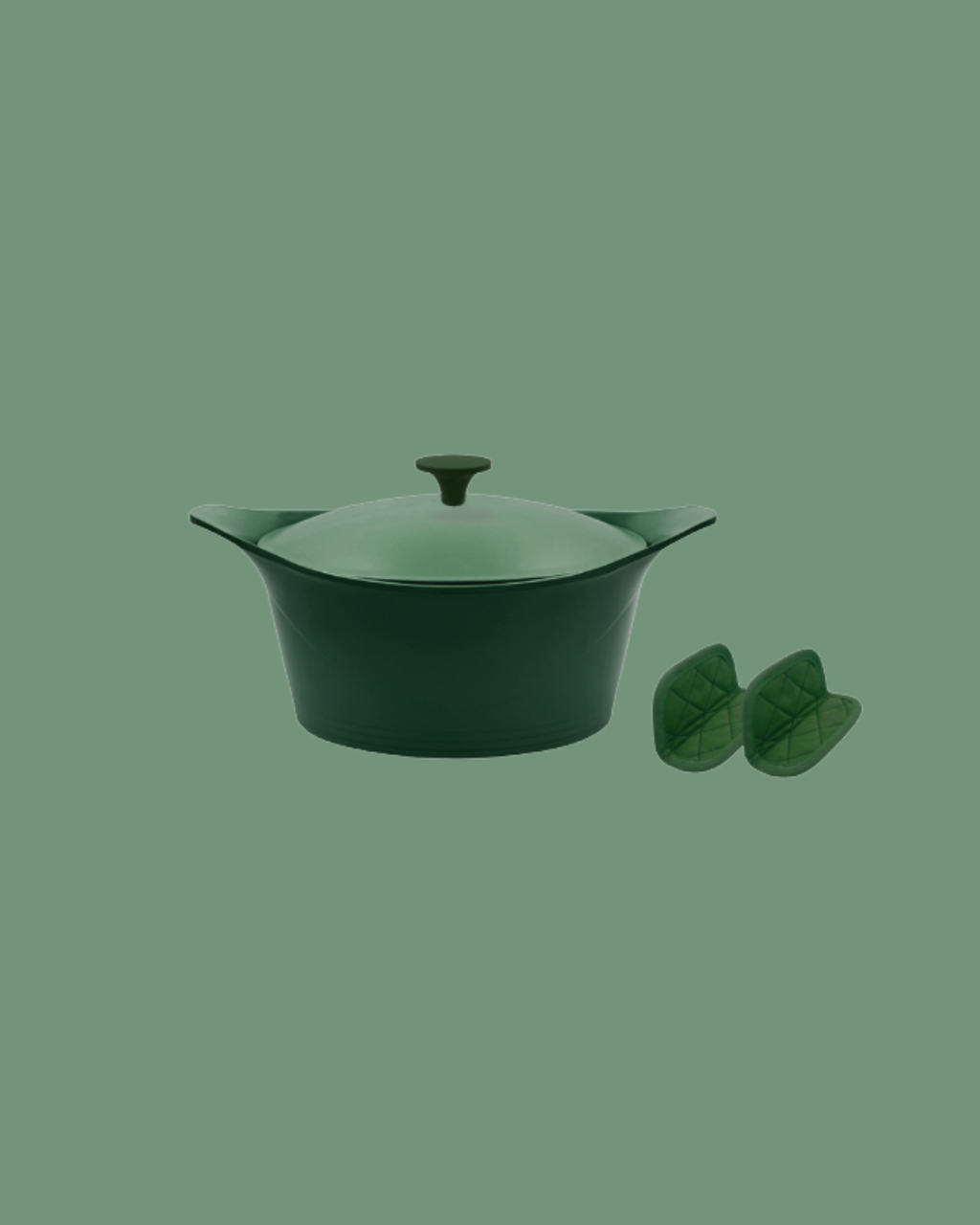 L'incroyable Cocotte 24 cm Fougère - Cookut - Avec manique et poignée inclus