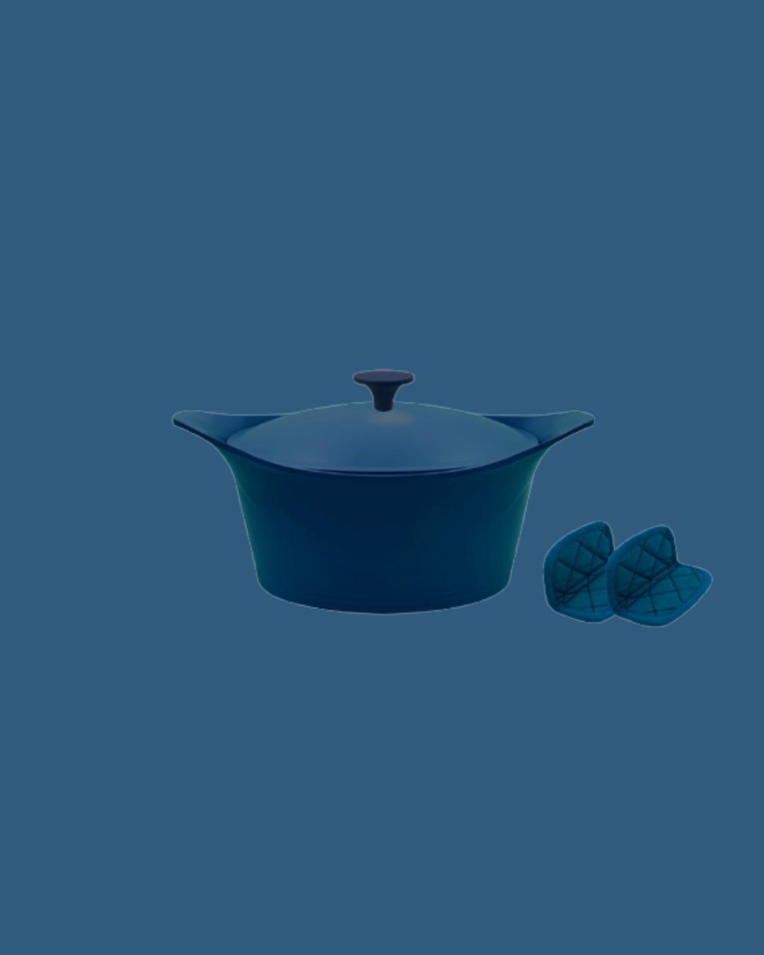 L’Incroyable Cocotte 24 cm Myrtille – Cookut – Avec manique et poignée inclus