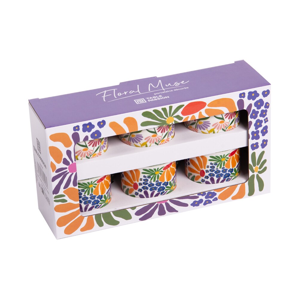 Coffret de 6 tasses Floral Muse 14 cl