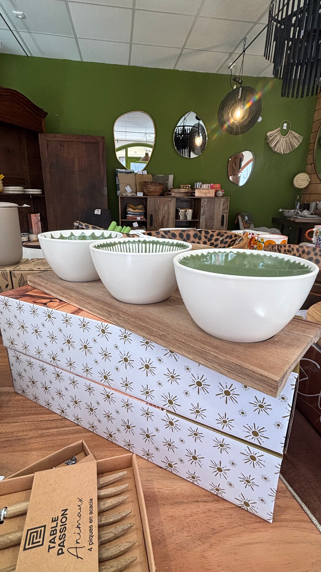 Plateau apéritif 3 pièces Tamara – Vert