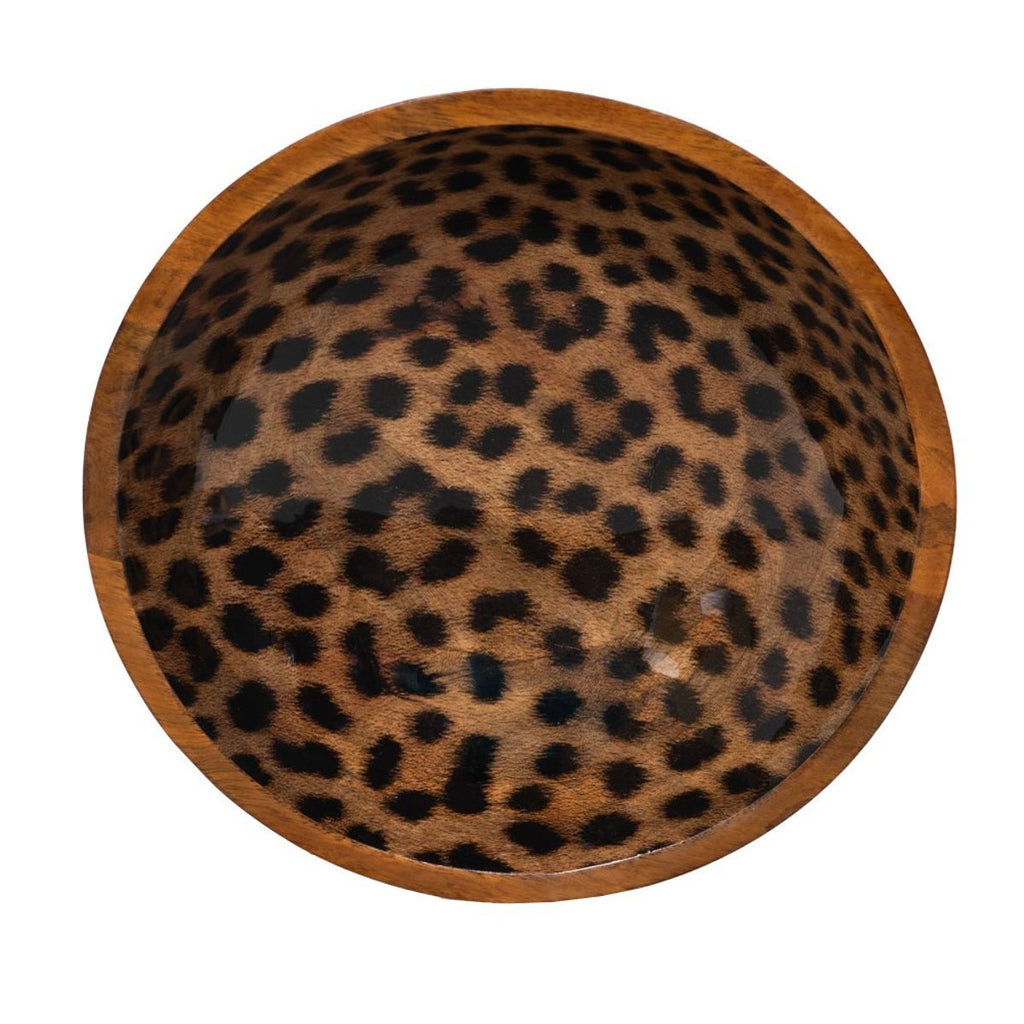 Coupe Léopard en manguier 30 cm