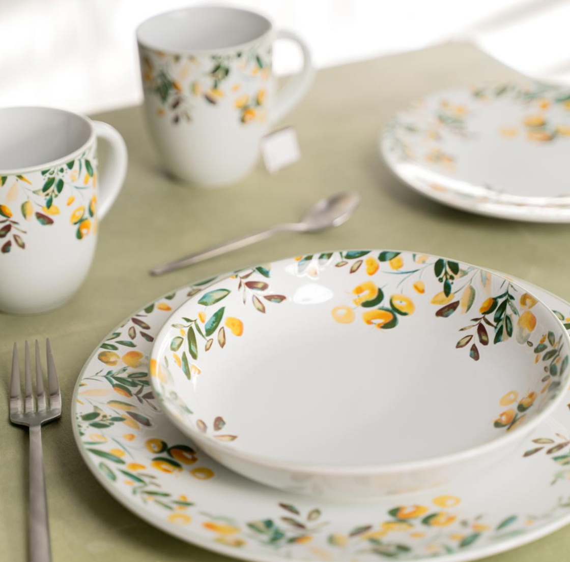 Coffret de 6 assiettes plates summer 27 cm