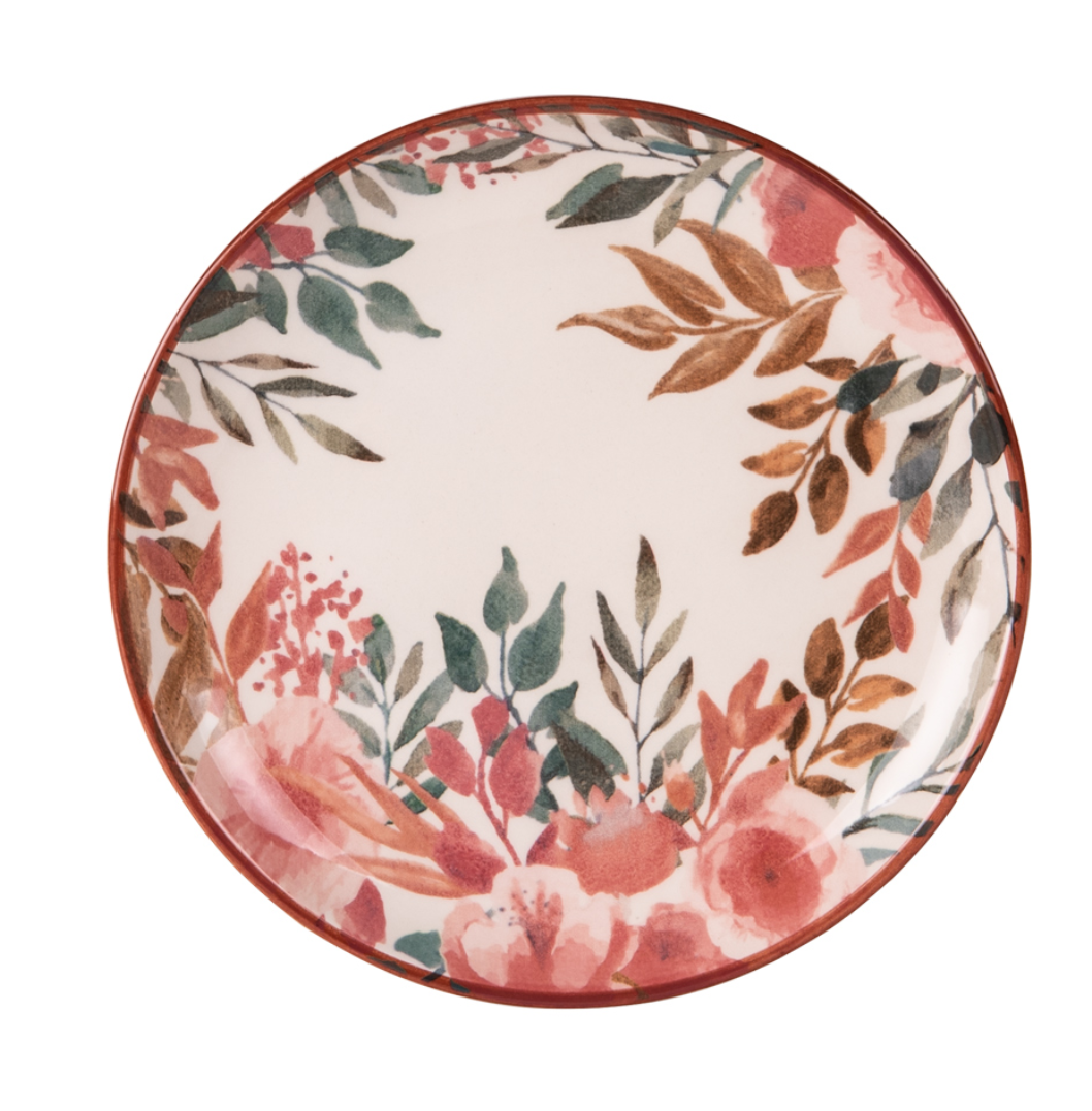 Coffret de 6 assiettes à dessert Pink Flor 21 cm