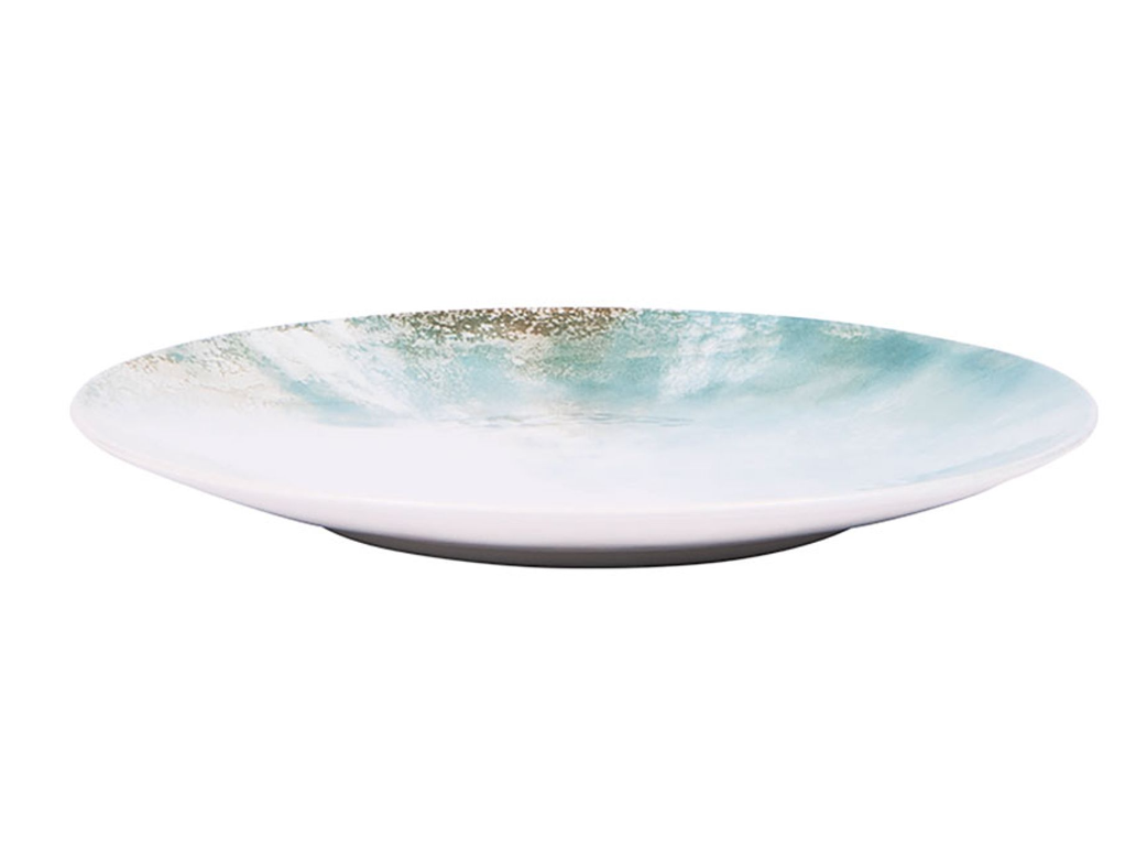 Coffret de 6 assiettes à dessert en grès bleu 21 cm Islande