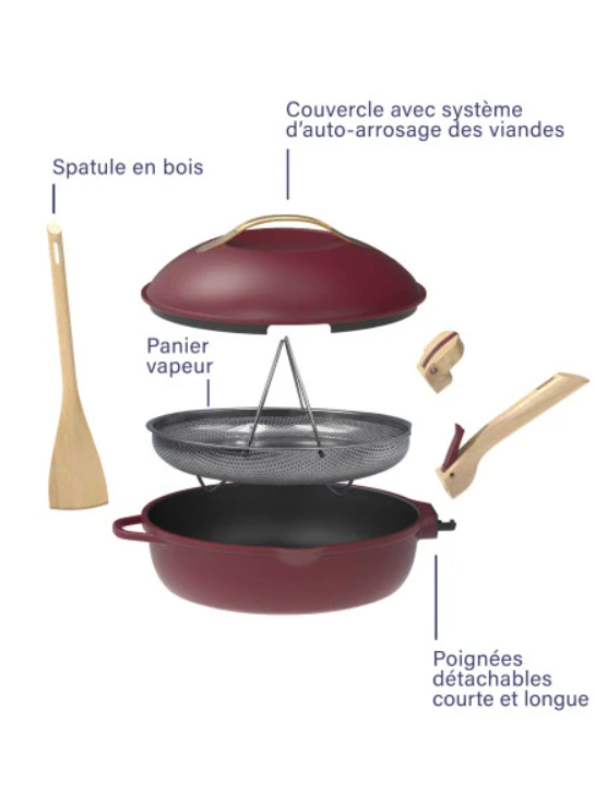 La Fabuleuse Poêle 24 cm – 8 en 1 – Rubis