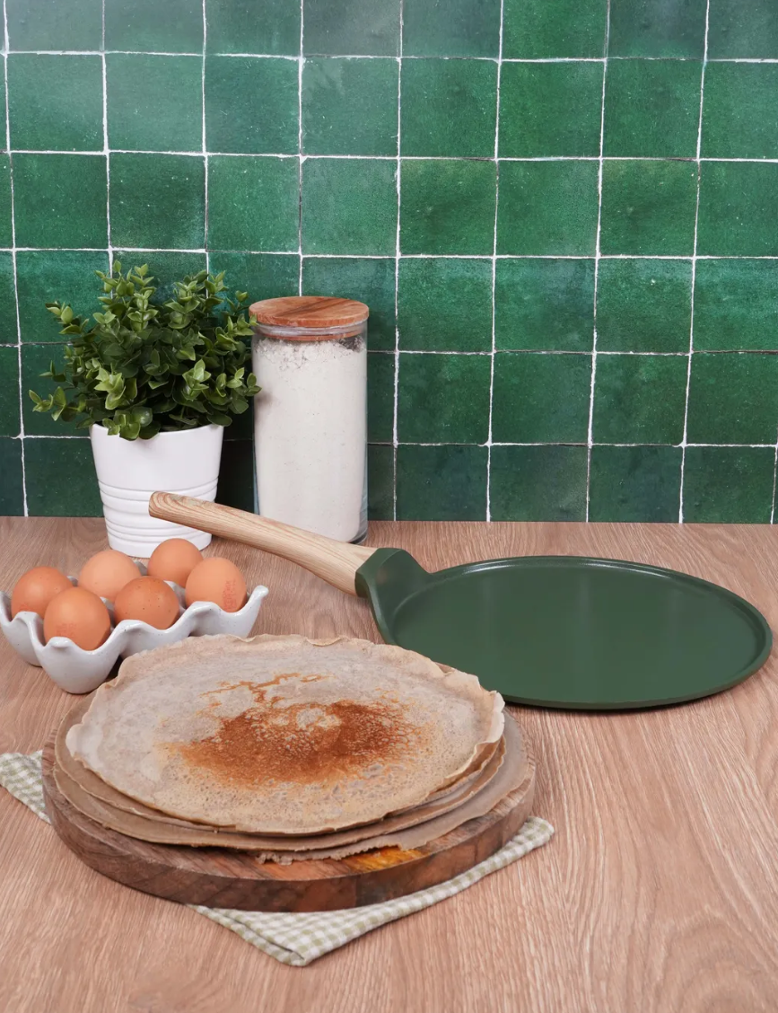 Poêle Plate 2 en 1 Plancha / Crêpière – 26 cm – Fougère – Cookut