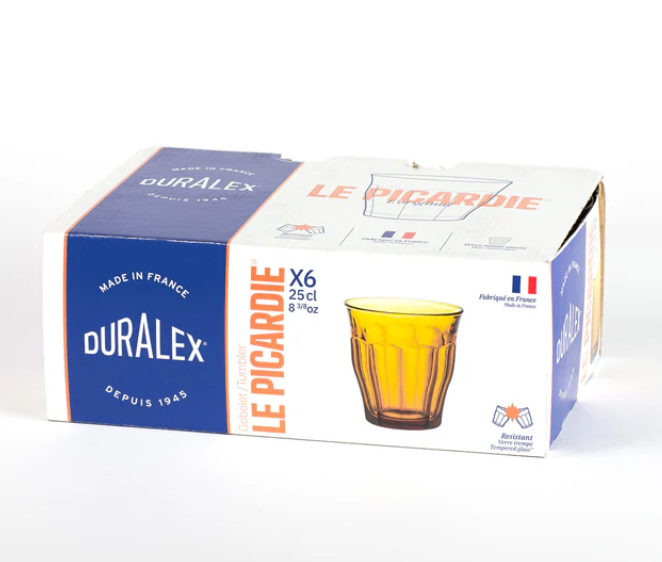 Le Picardie Duralex - 6 Verres à eau  - Vermeil -  25cl