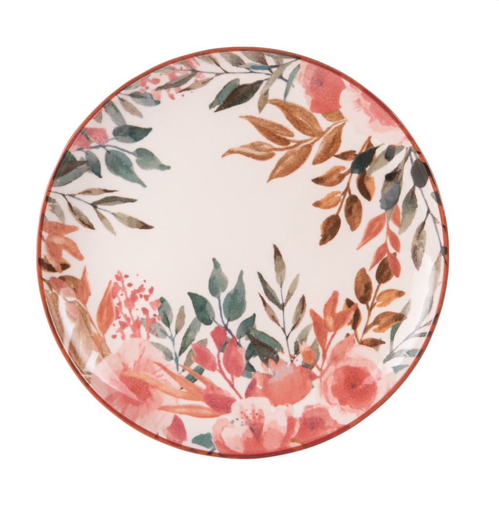 Coffret de 6 assiettes plates Pink Flor 27 cm