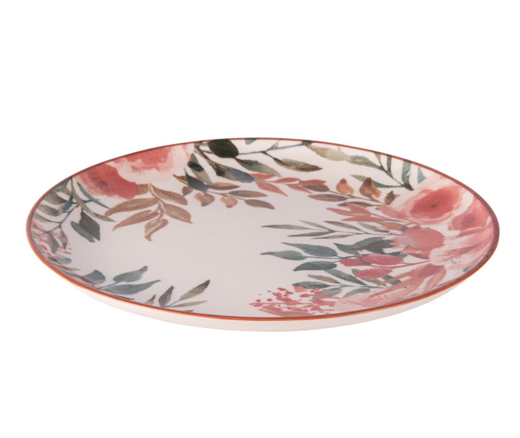Coffret de 6 assiettes plates Pink Flor 27 cm
