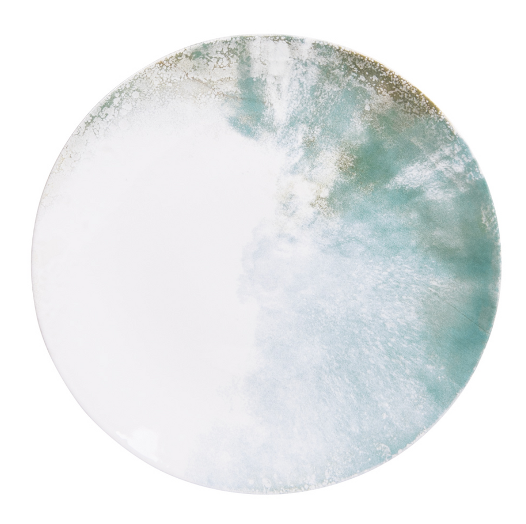 Coffret de 6 assiettes plates en grès bleu Islande 27 cm