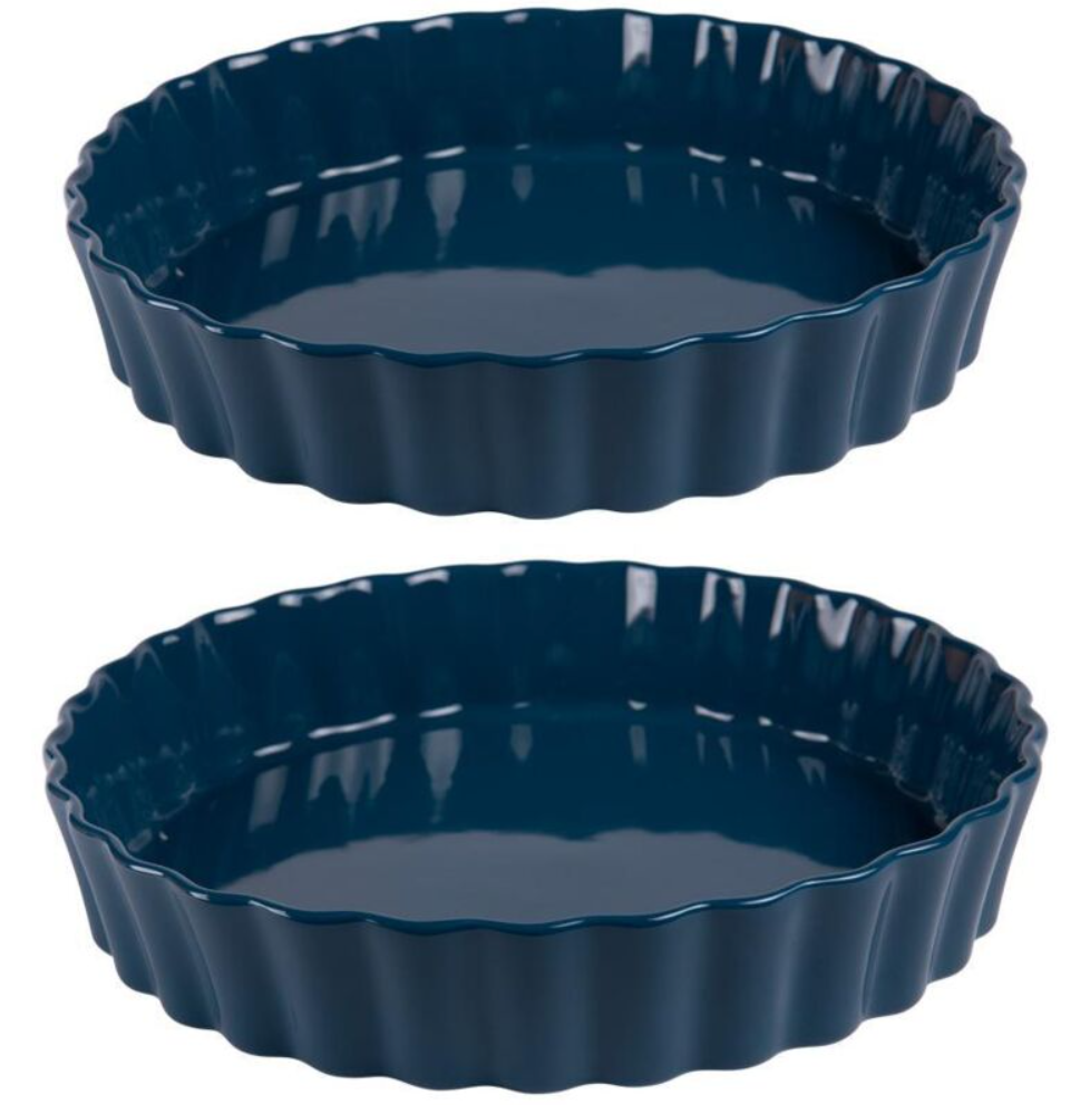 Set de 2 tourtières Bleu 24,5 et 28 cm