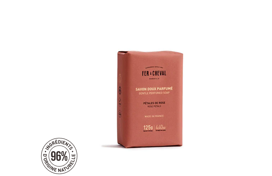 Savon Doux Parfumé Pétales de Rose 125g