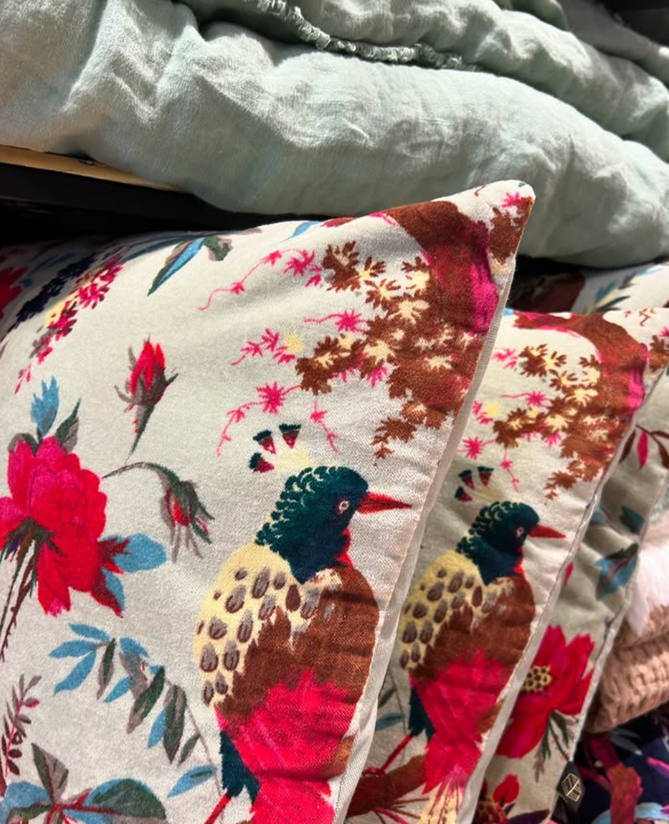 Coussin Birdy 45x45cm Celadon