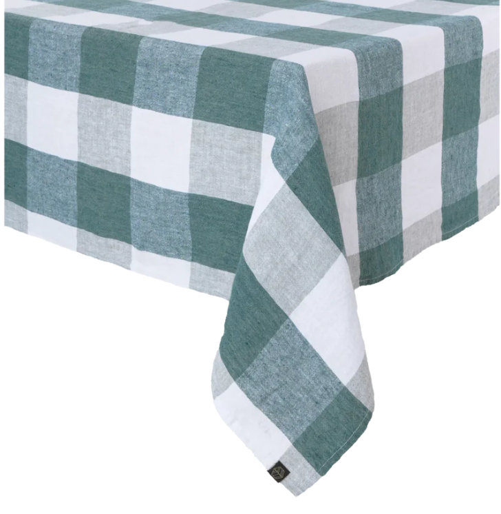 Nappe à Carreaux PALMA – 160x300 cm – Céladon – Lin