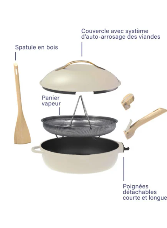 La Fabuleuse Poêle 28 cm – 8 en 1 – Meringue