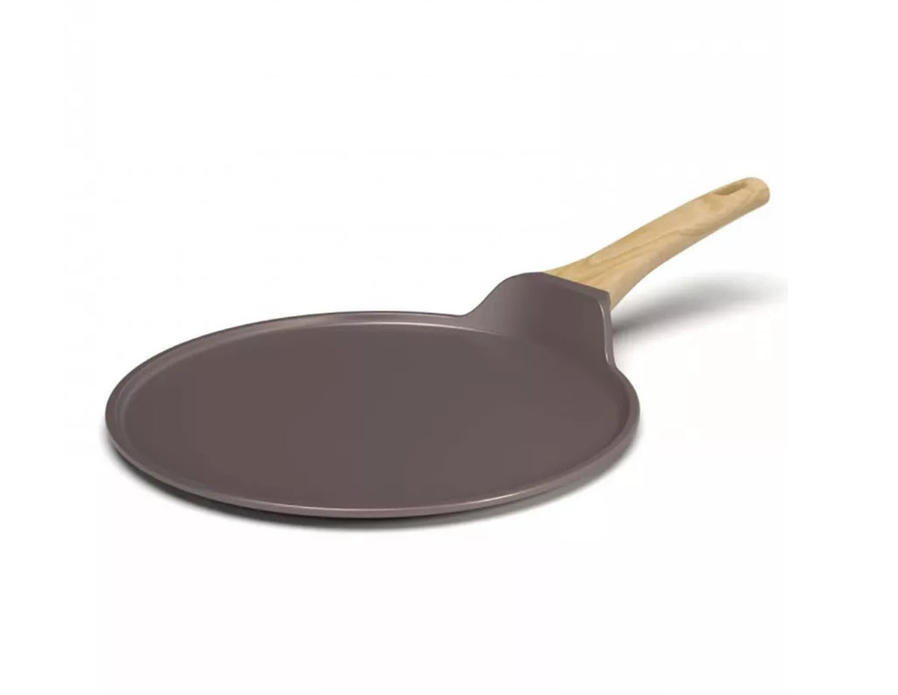 Poêle Plate 2 en 1 Plancha / Crêpière – 26 cm – Moka – Cookut