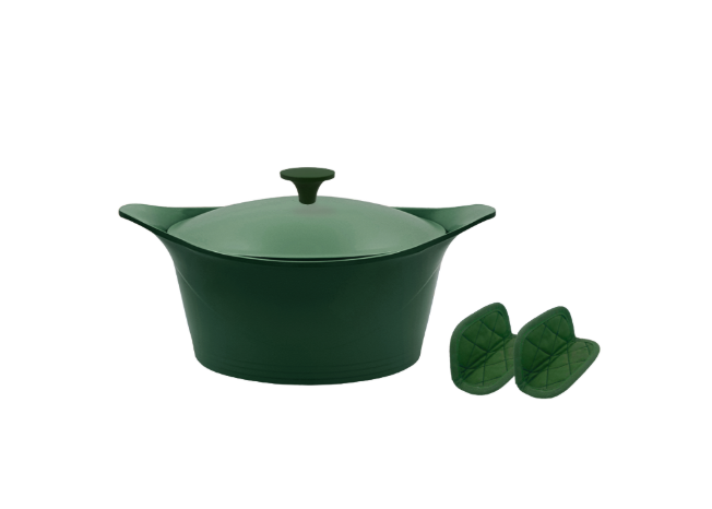 L'incroyable Cocotte 24 cm Fougère - Cookut - Avec manique et poignée inclus