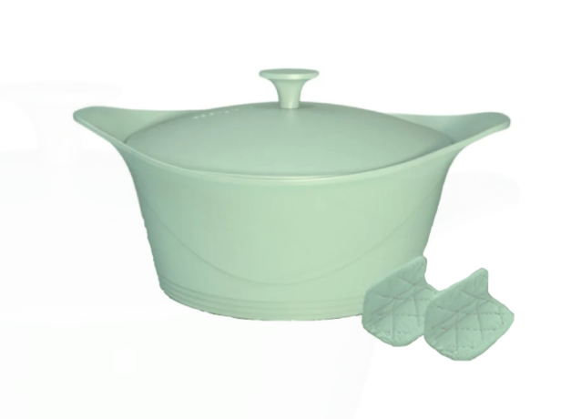 L’Incroyable Cocotte 28 cm Turquoise – Cookut – Avec manique et poignée inclus