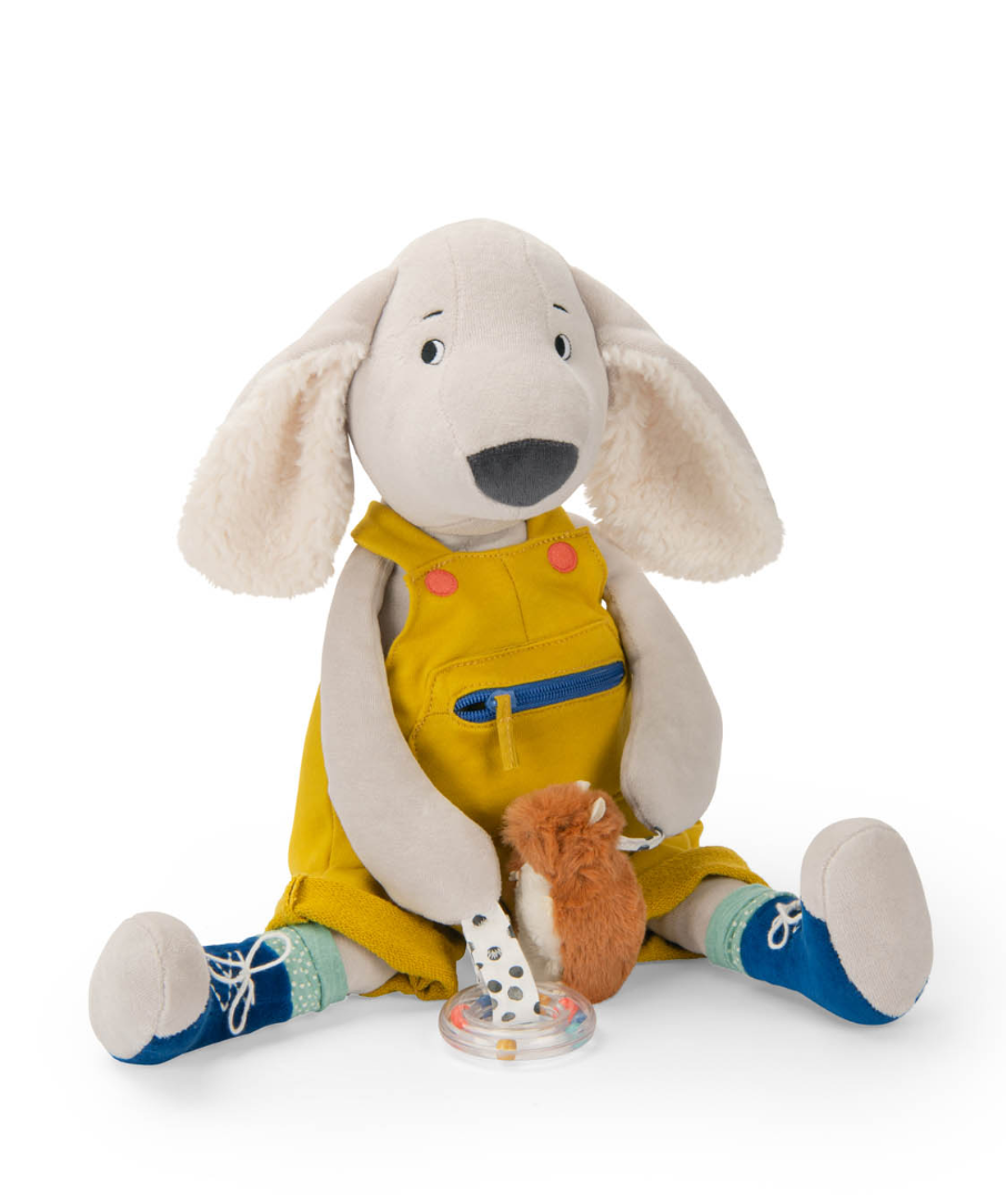 Grande peluche d'activité Pilou le chien - Puce et Pilou