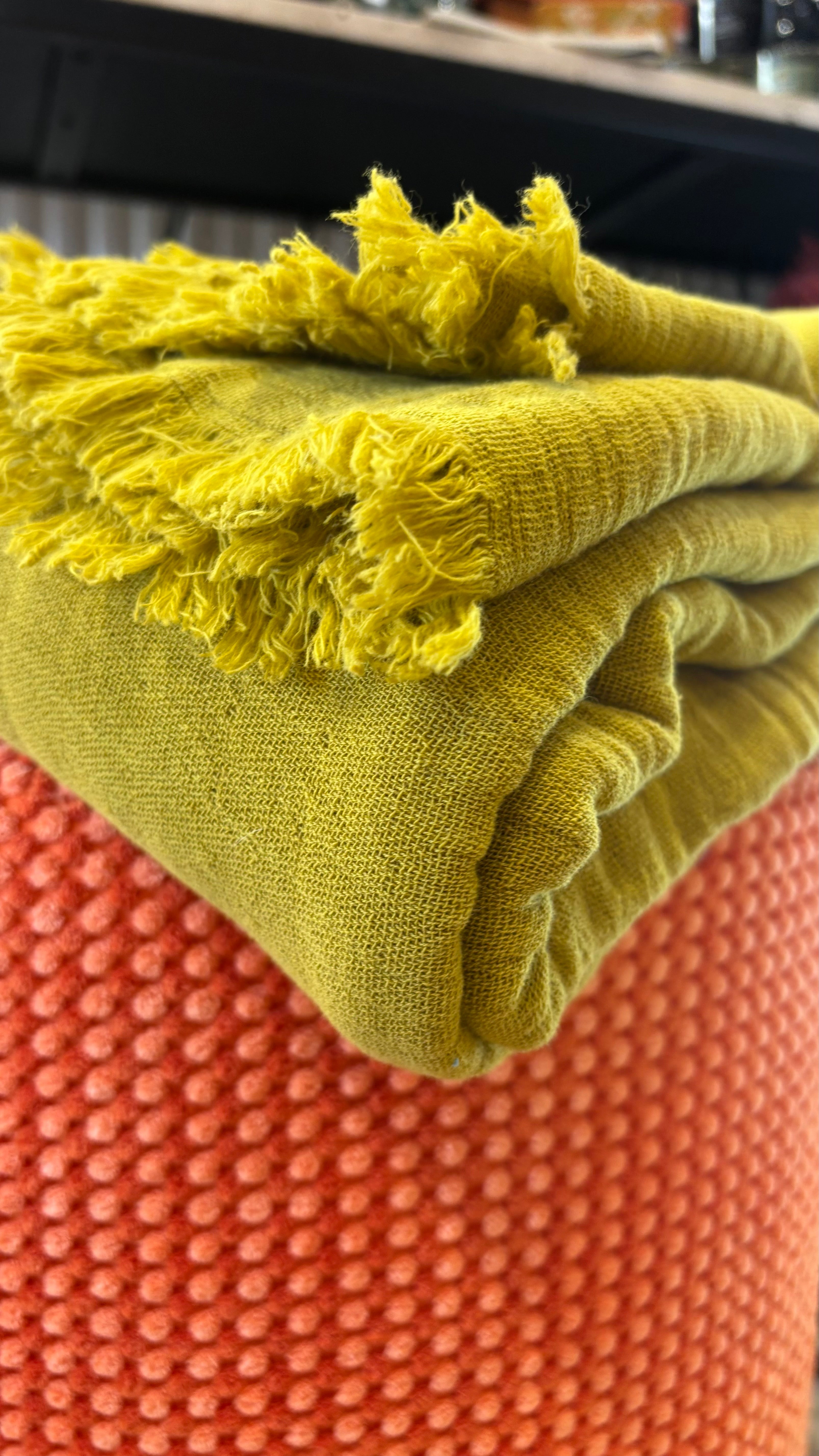 Plaid Vanly 130x180 cm Citrus 100% Lin lavé
