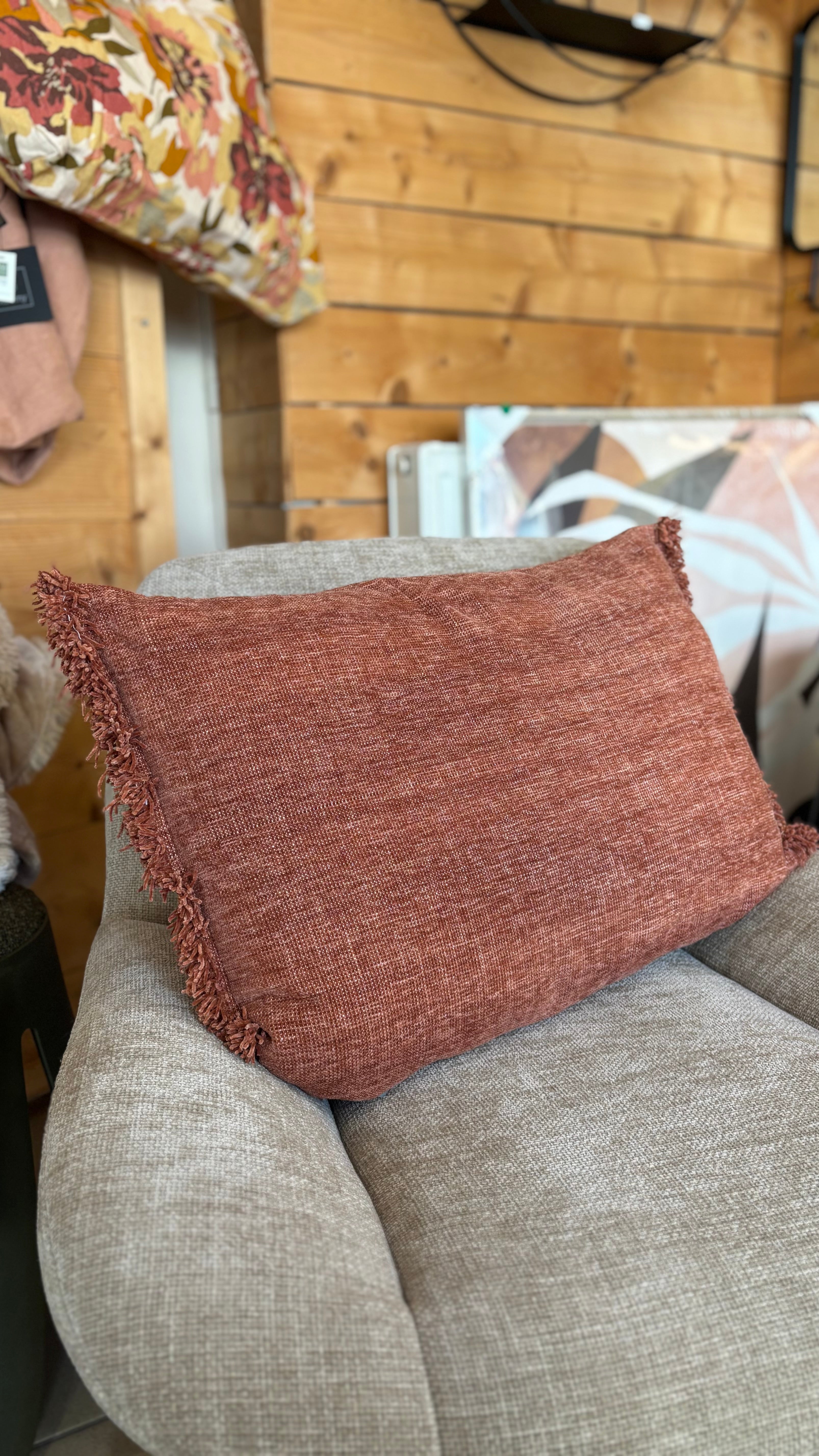 Coussin Anta à franges Tobacco – 40 x 60 cm