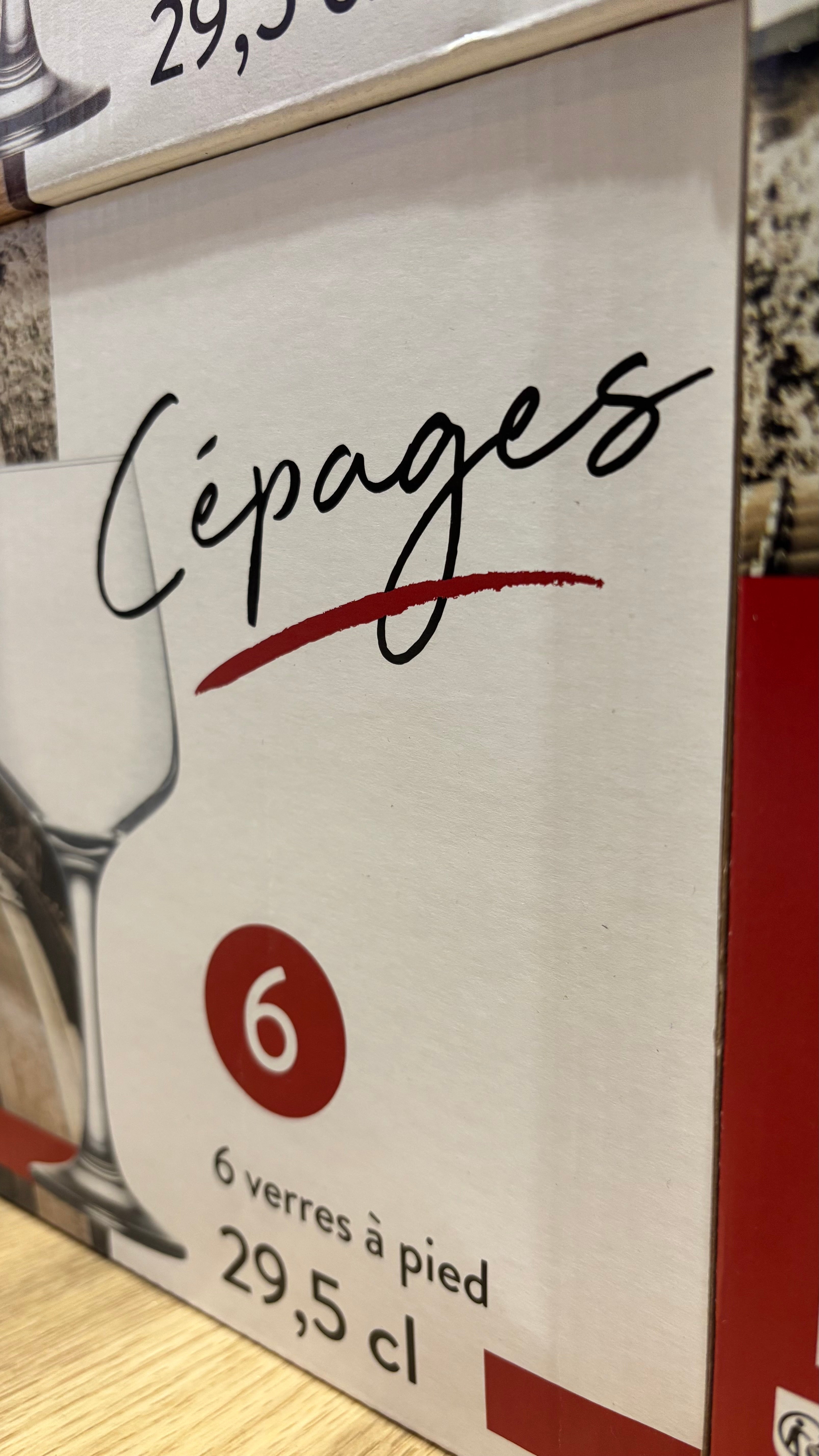 Boîte de 6 verres à pied Cépages 29,5 cl Trend'up