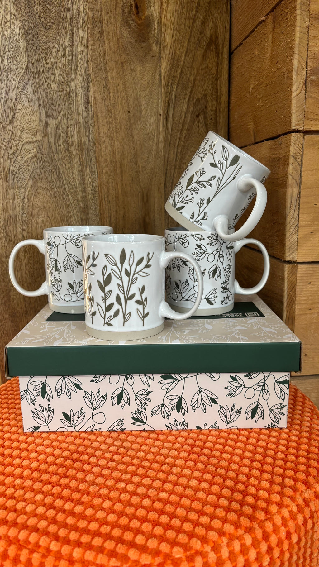 Coffret de 4 mugs Bucolique 35 cl - Blanc