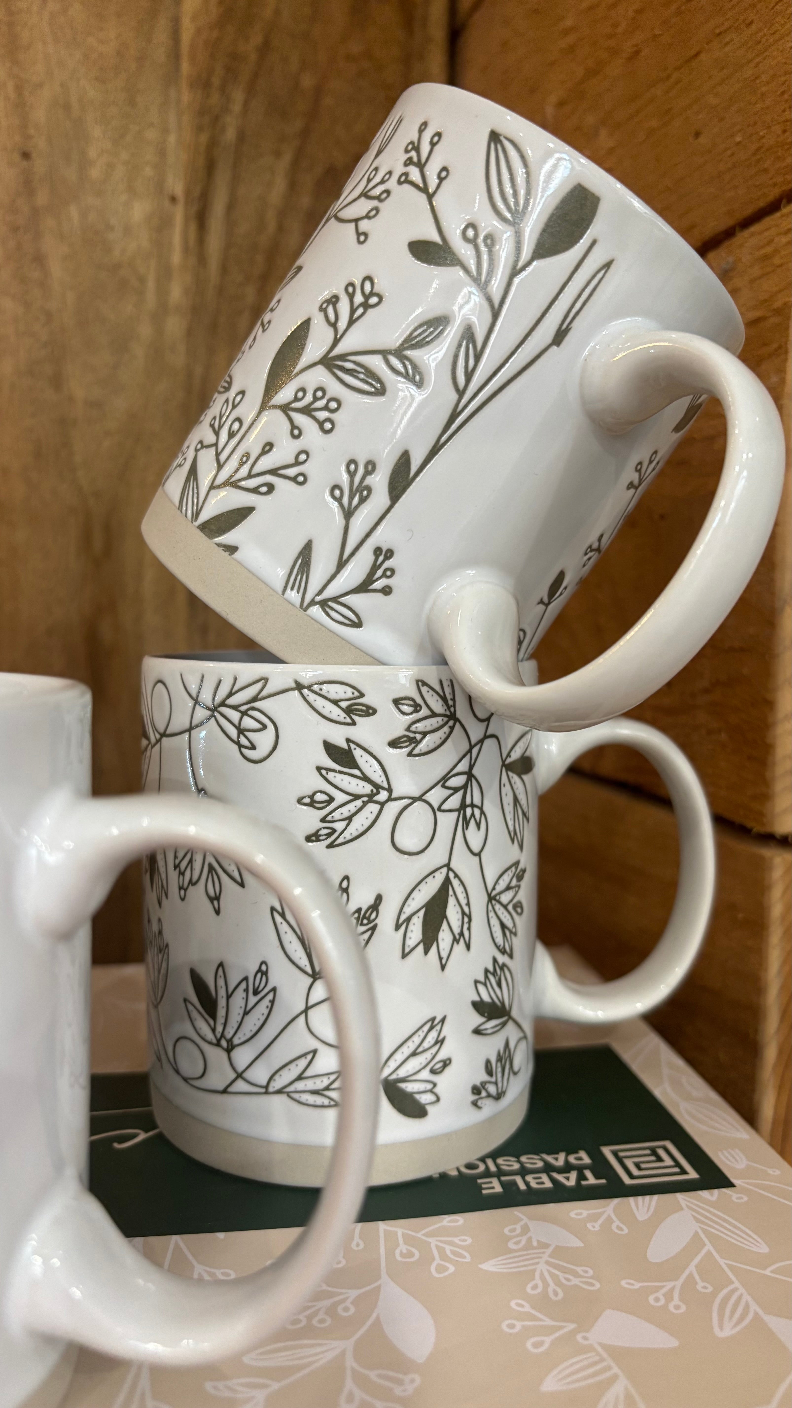 Coffret de 4 mugs Bucolique 35 cl - Blanc