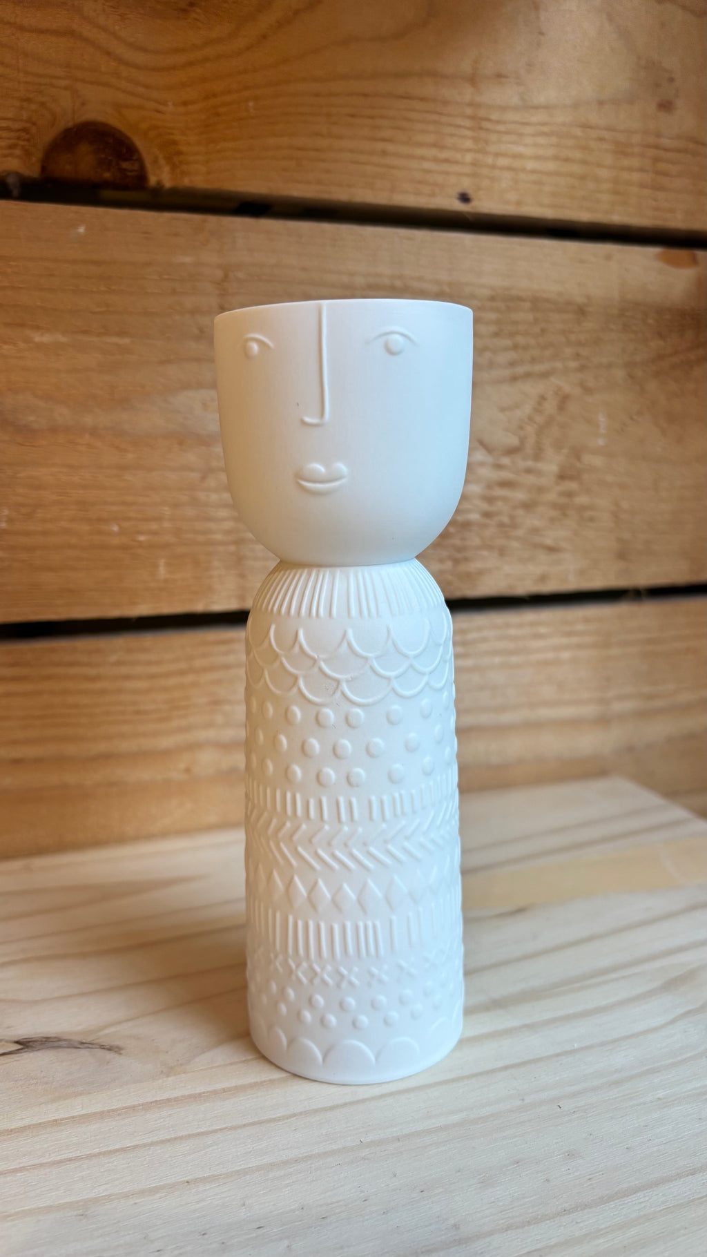 Vase Soliflore Visage Lucia en Porcelaine – H18 cm – Räder