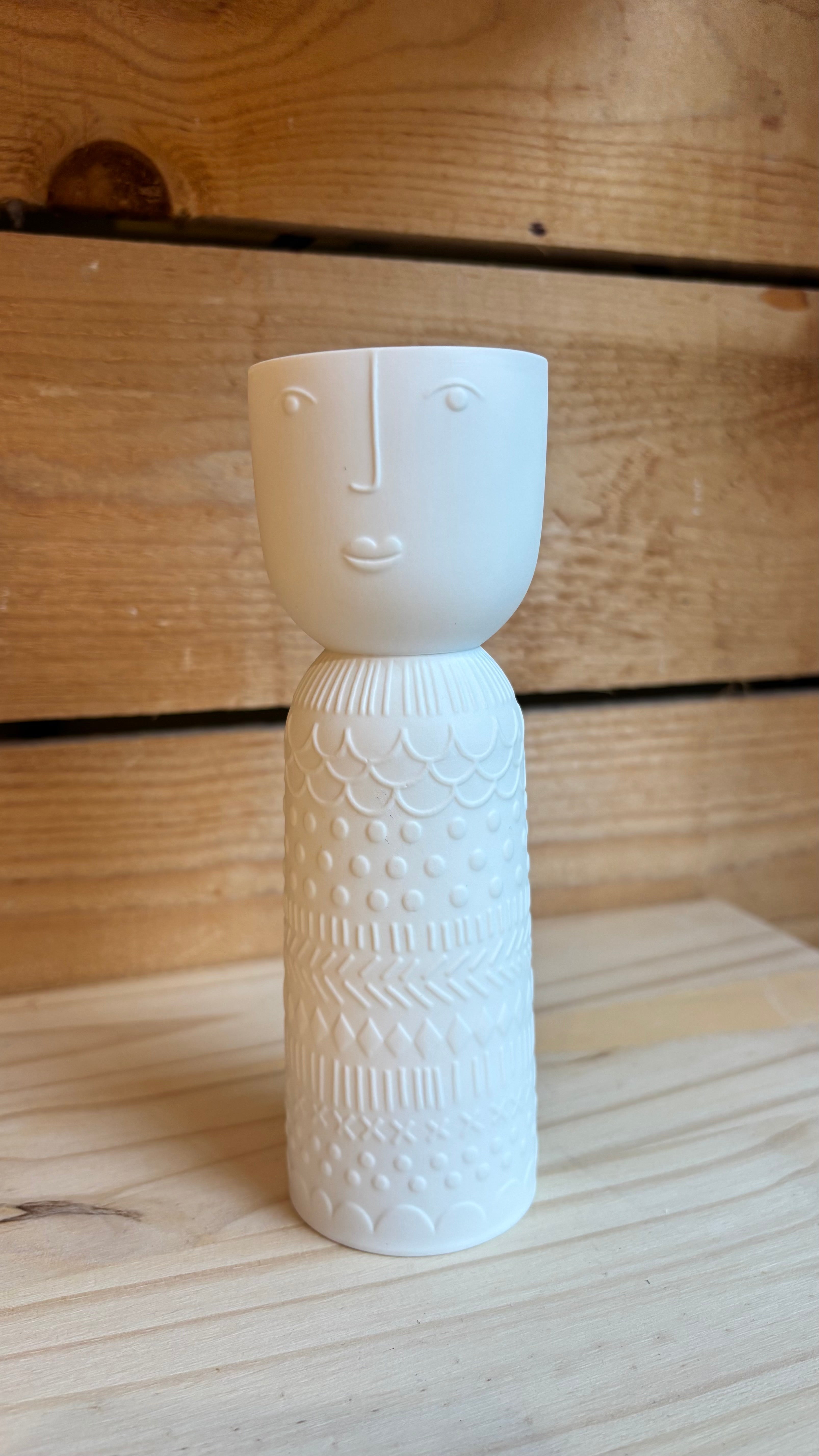 Vase Soliflore Visage Lucia en Porcelaine – H18 cm – Räder