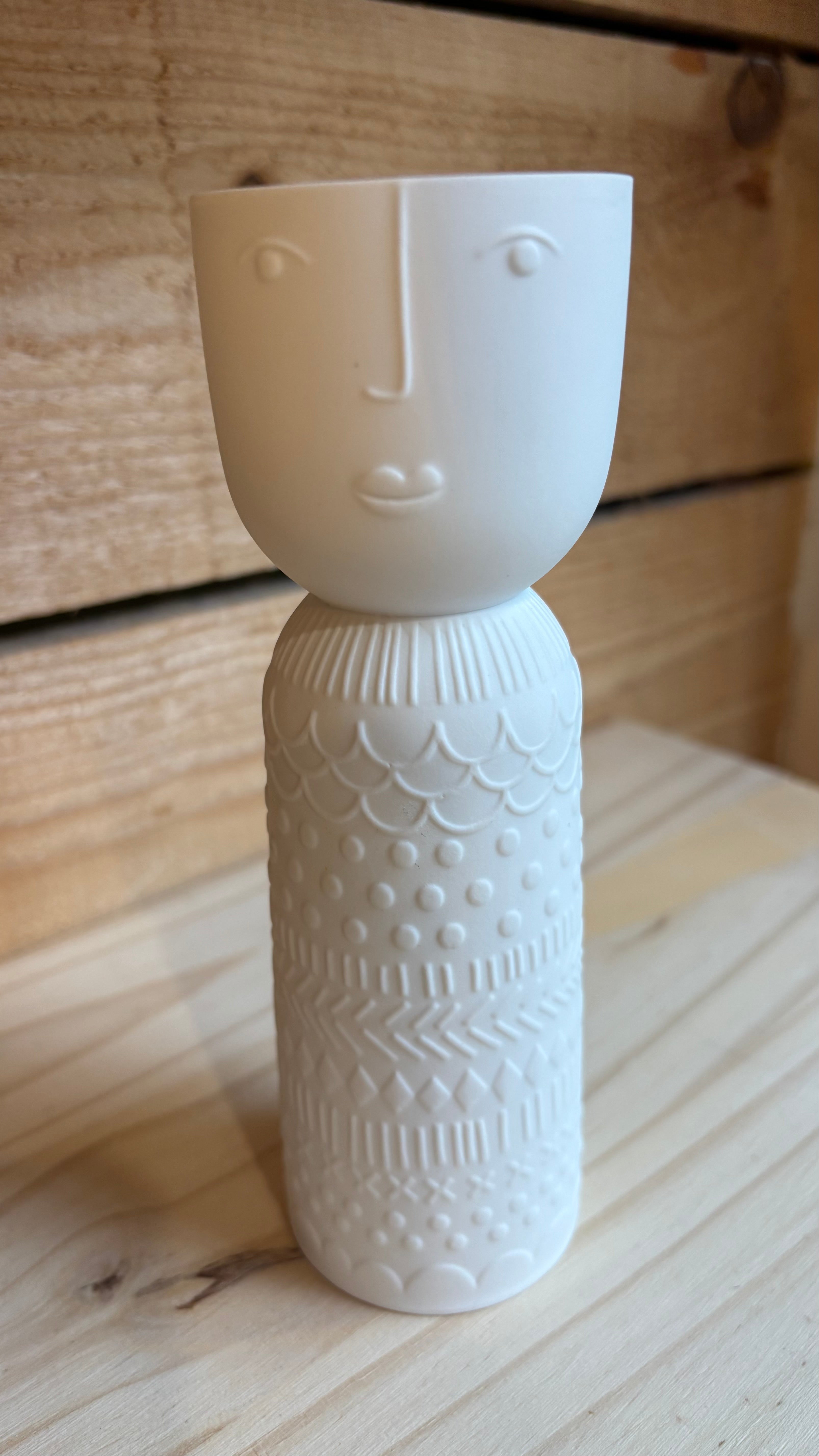 Vase Soliflore Visage Lucia en Porcelaine – H18 cm – Räder