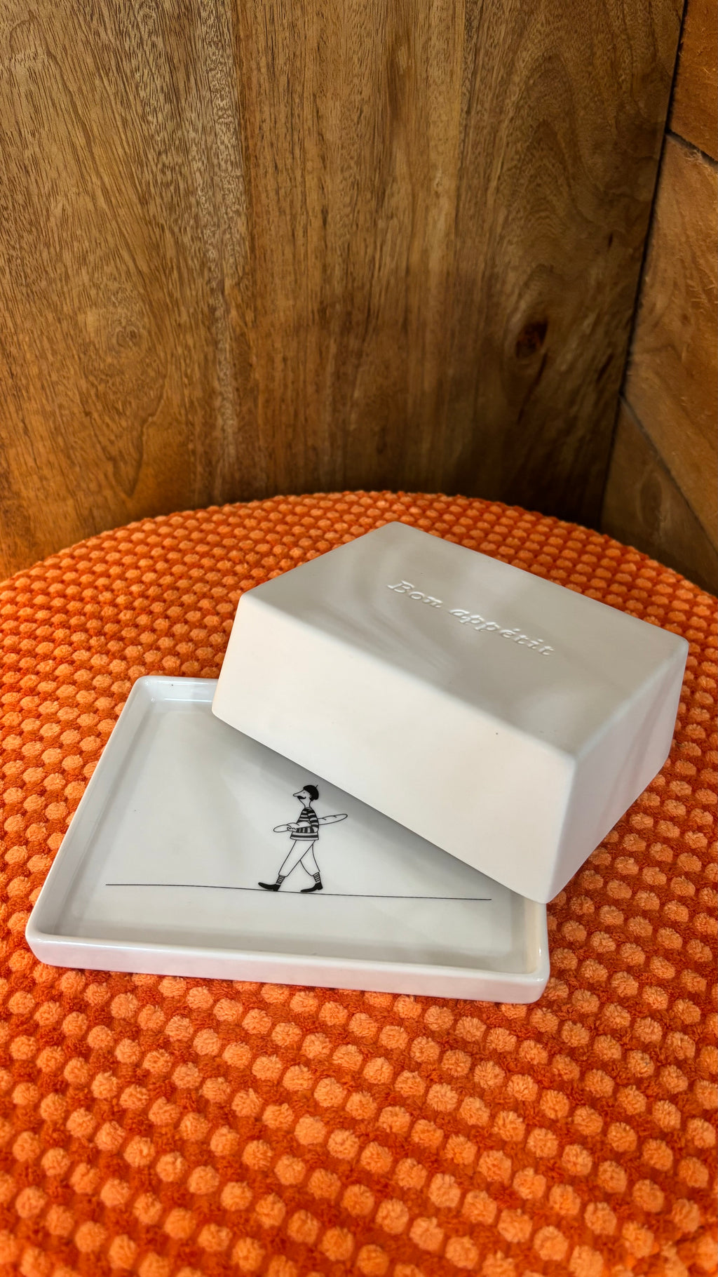 Beurrier en Porcelaine "Bon Appétit"