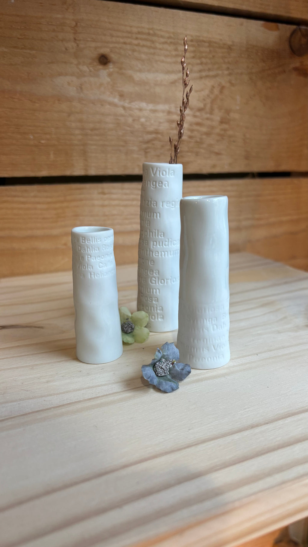 Set de 3 Mini Vases “Poésie Typologie” en Porcelaine