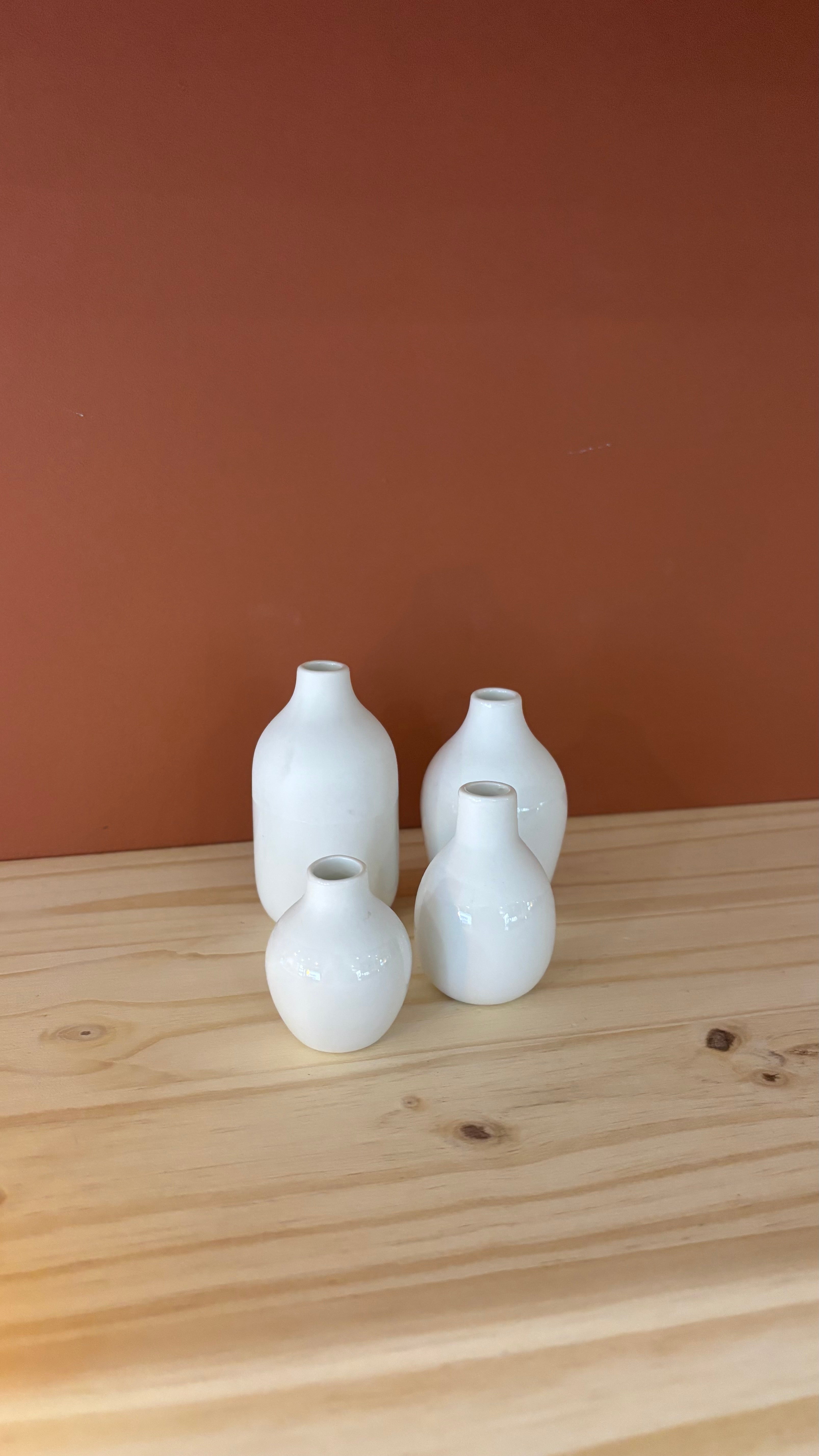 Mini vases blancs – Lot de 4