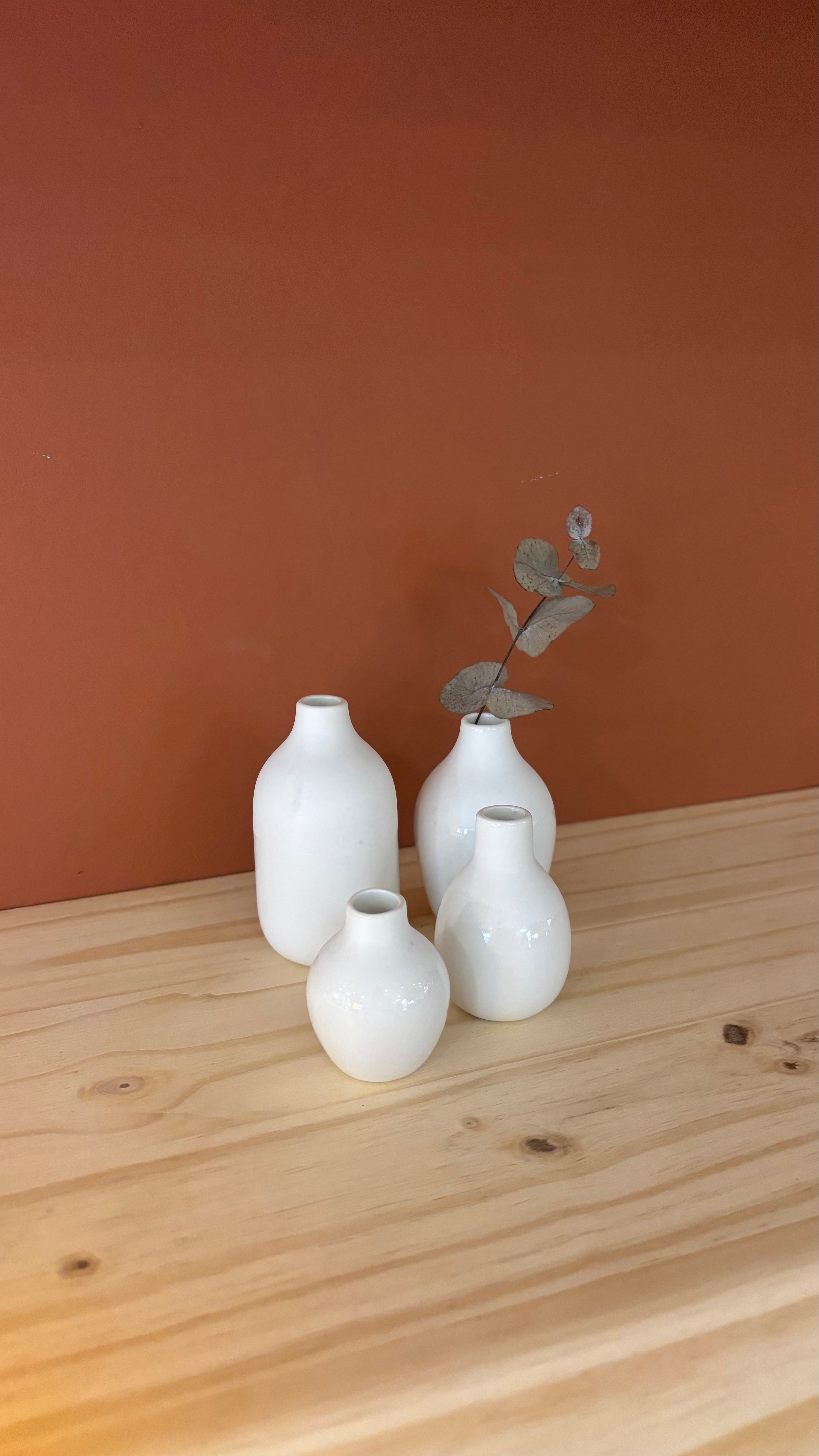 Mini vases blancs – Lot de 4