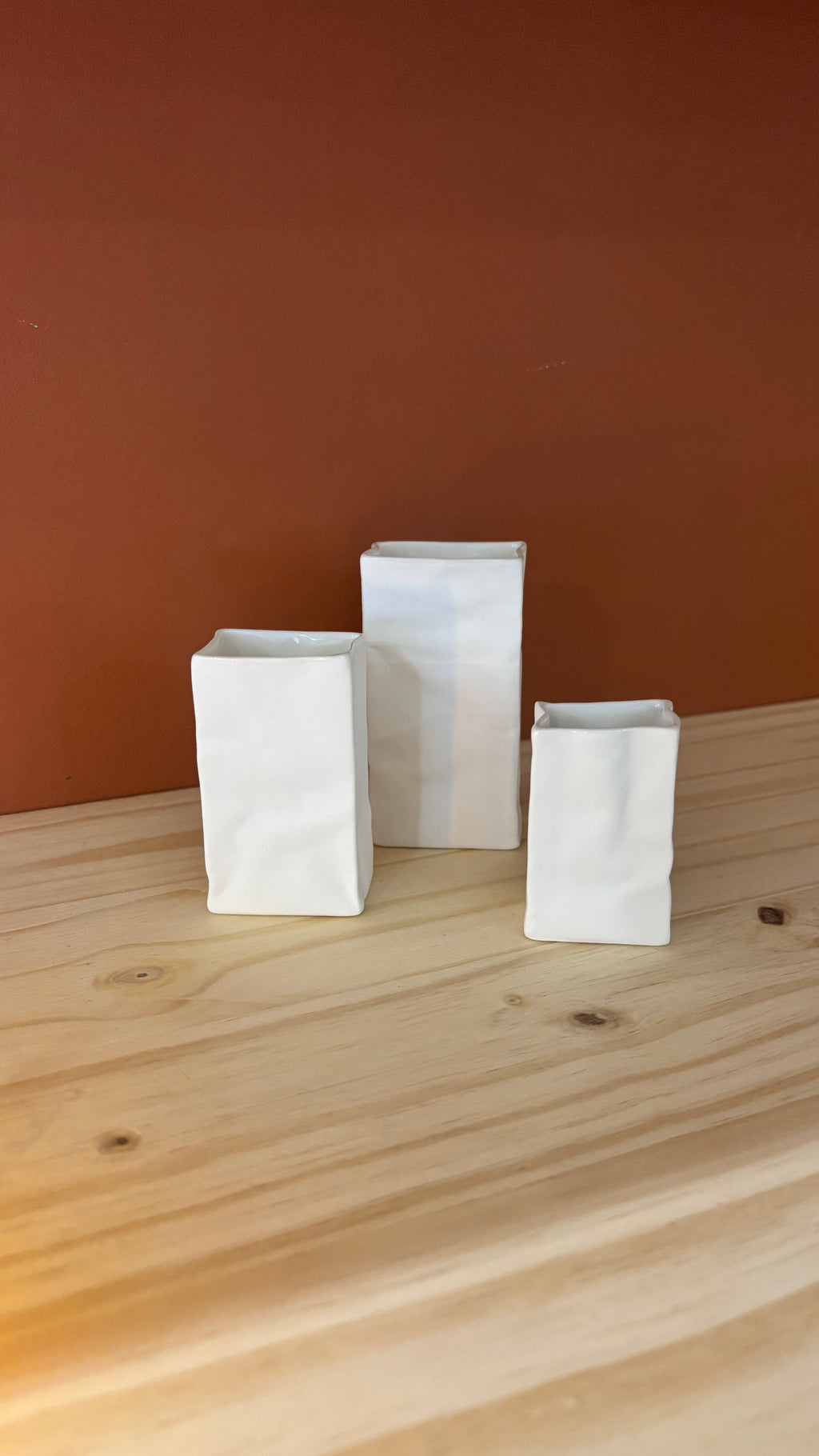 Lot de 3 mini vases Räder Design en porcelaine blanche
