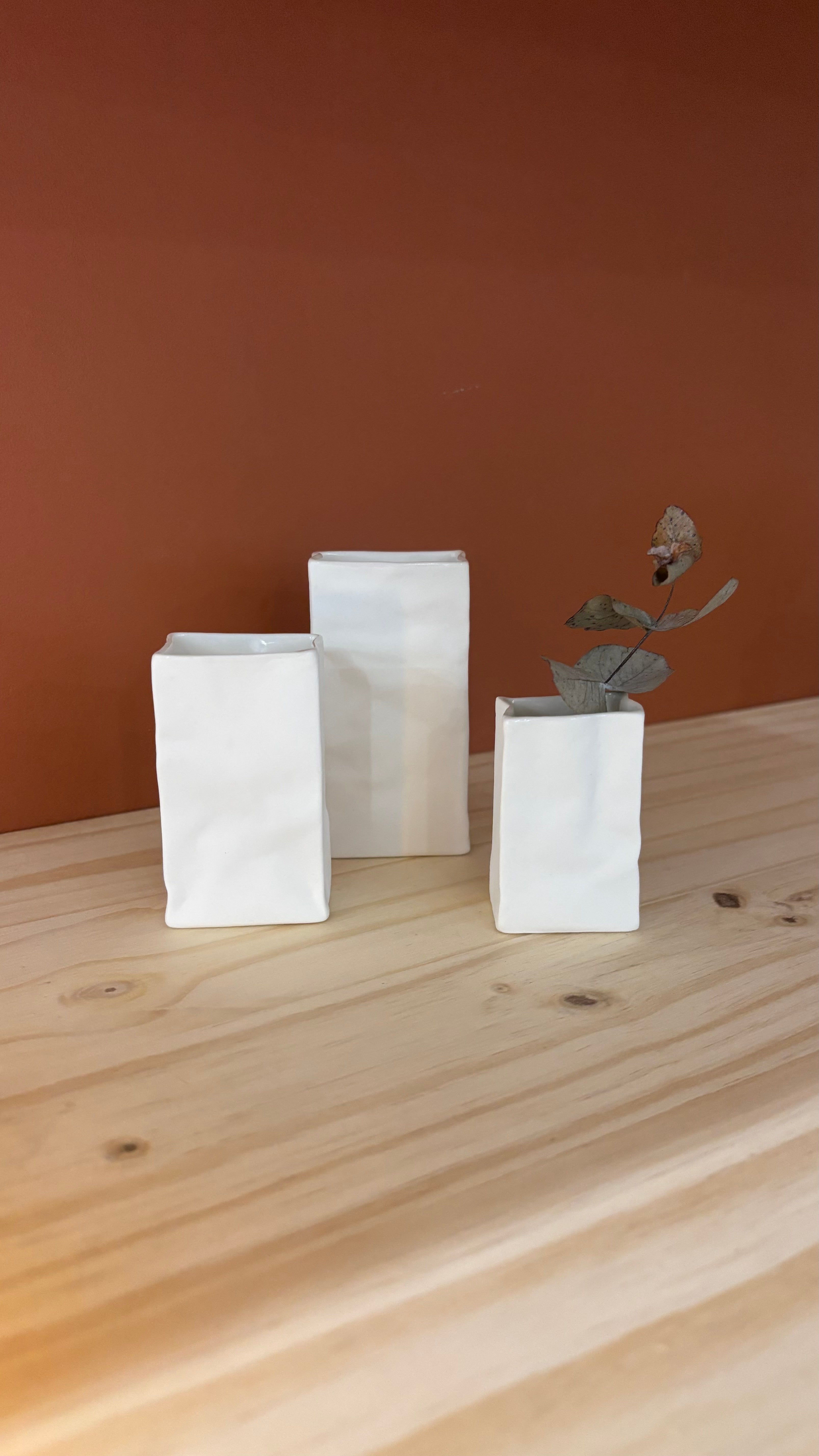 Lot de 3 mini vases Räder Design en porcelaine blanche