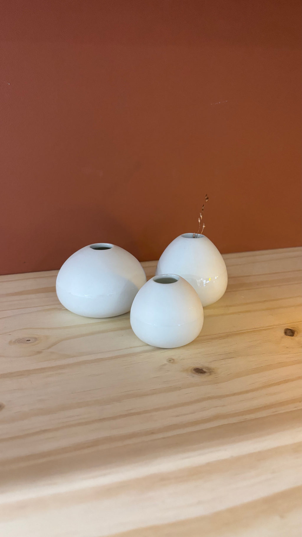 Lot de 3 mini vases ronds en porcelaine