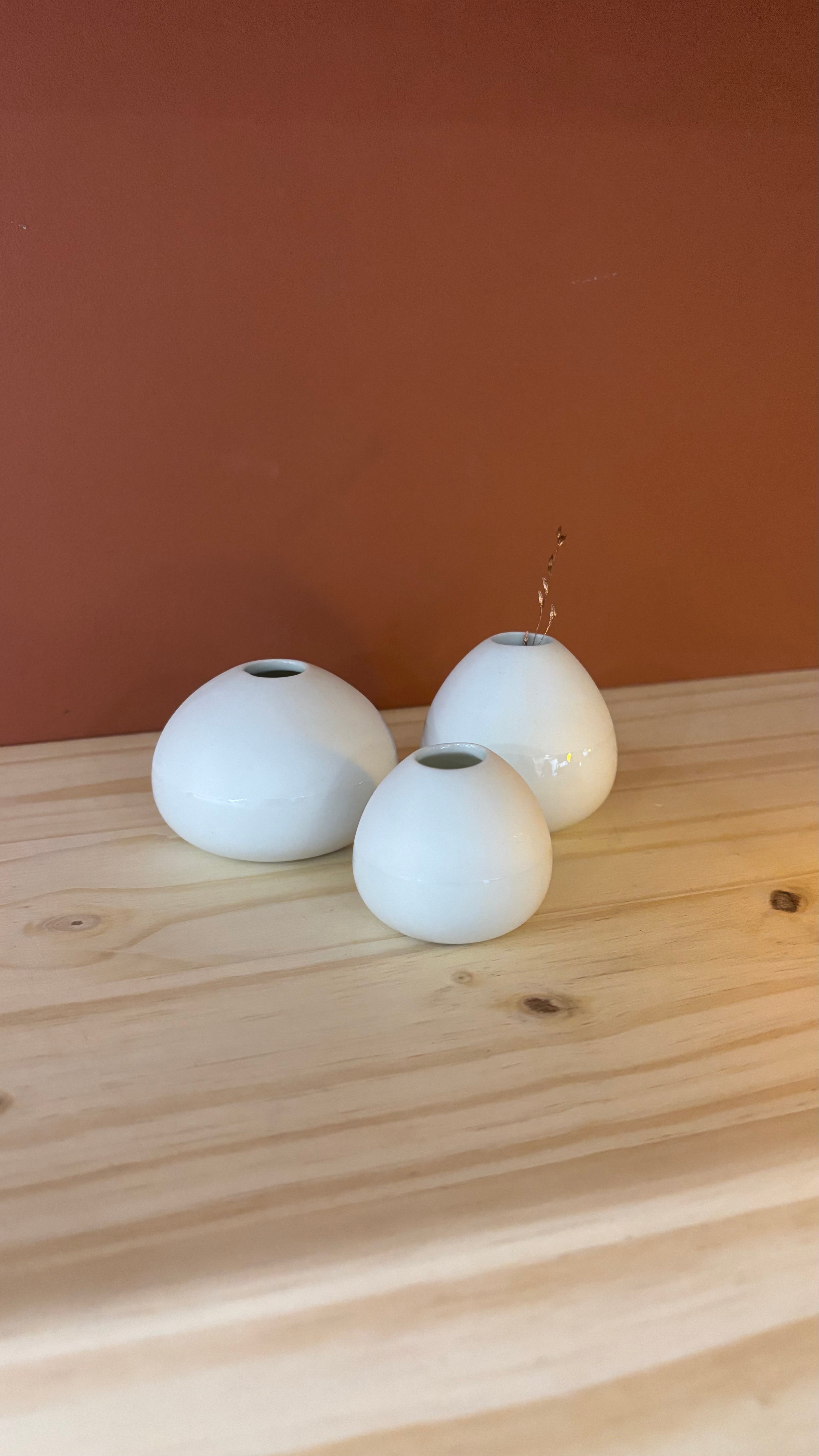 Lot de 3 mini vases ronds en porcelaine