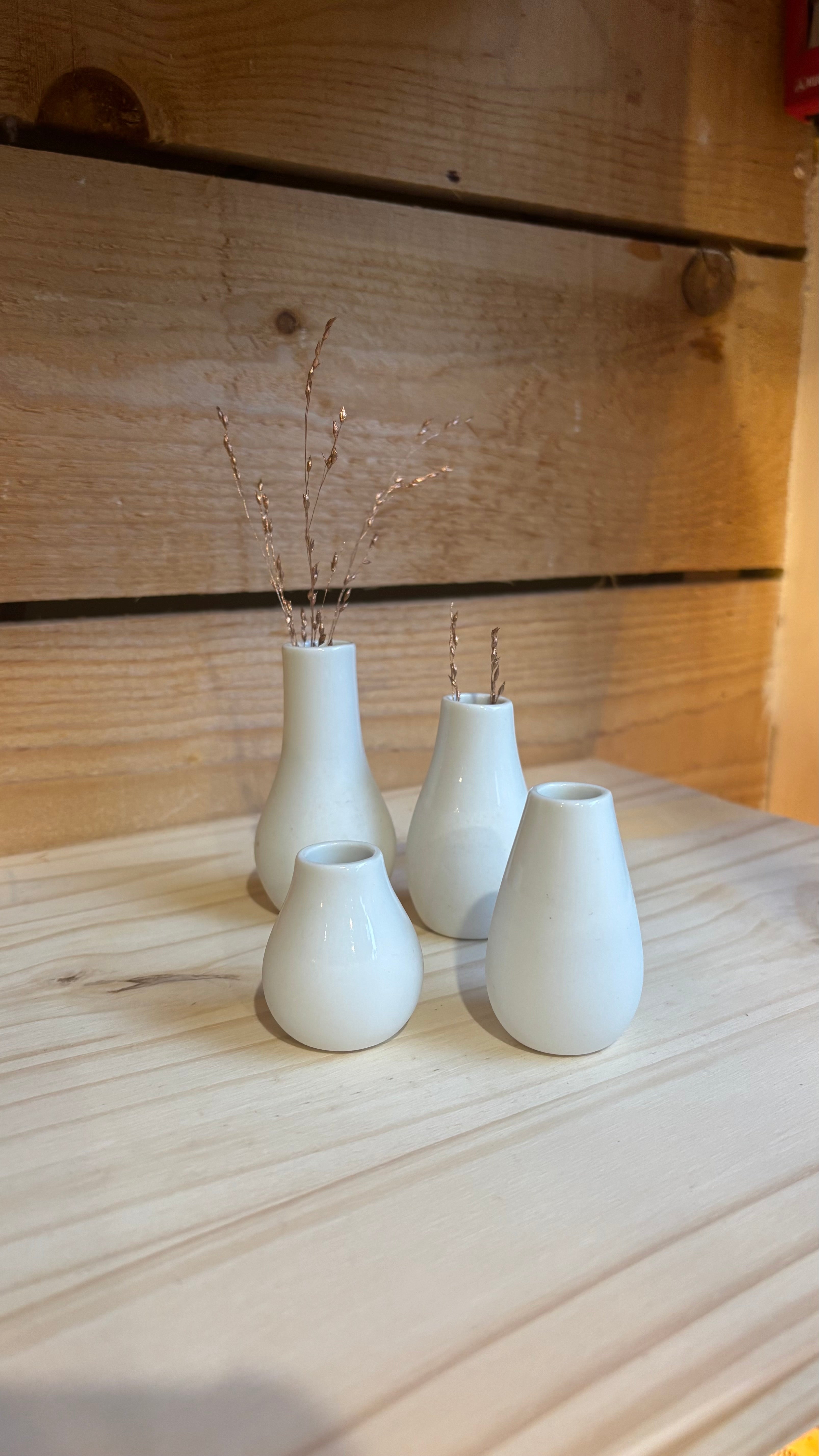 Lot de 4 mini vases en porcelaine