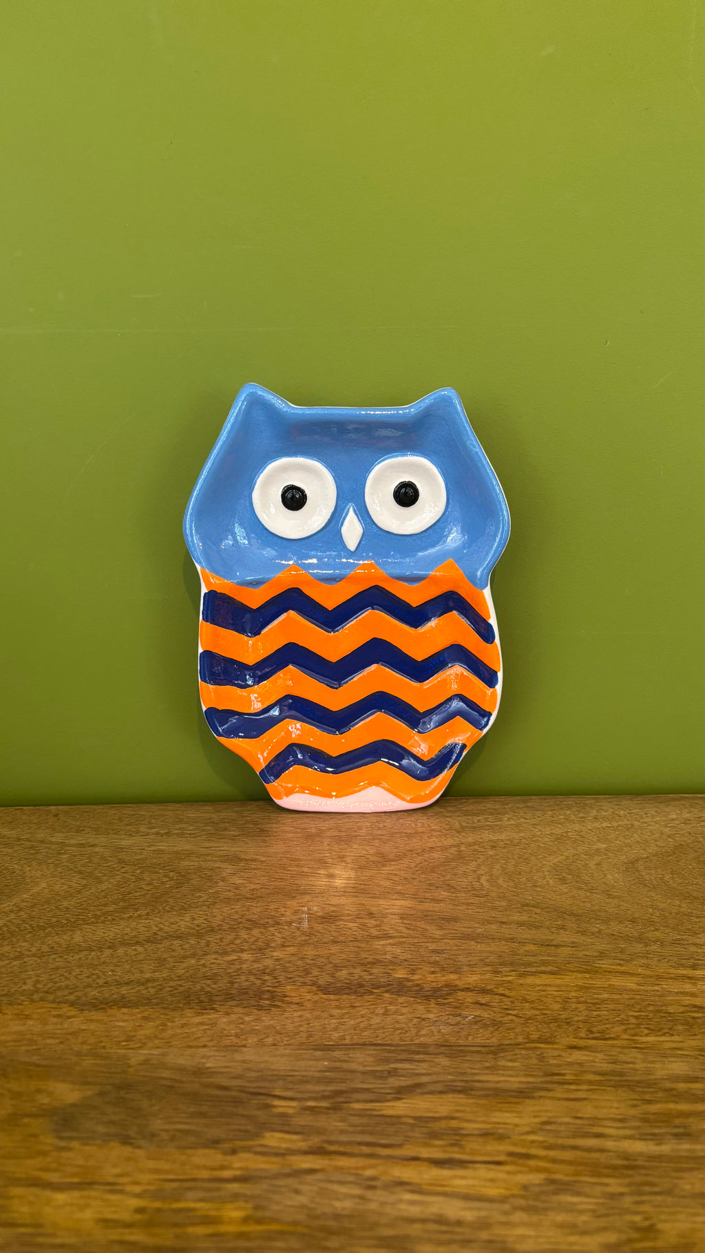 Vide Poche Chouette Bleu & Orange