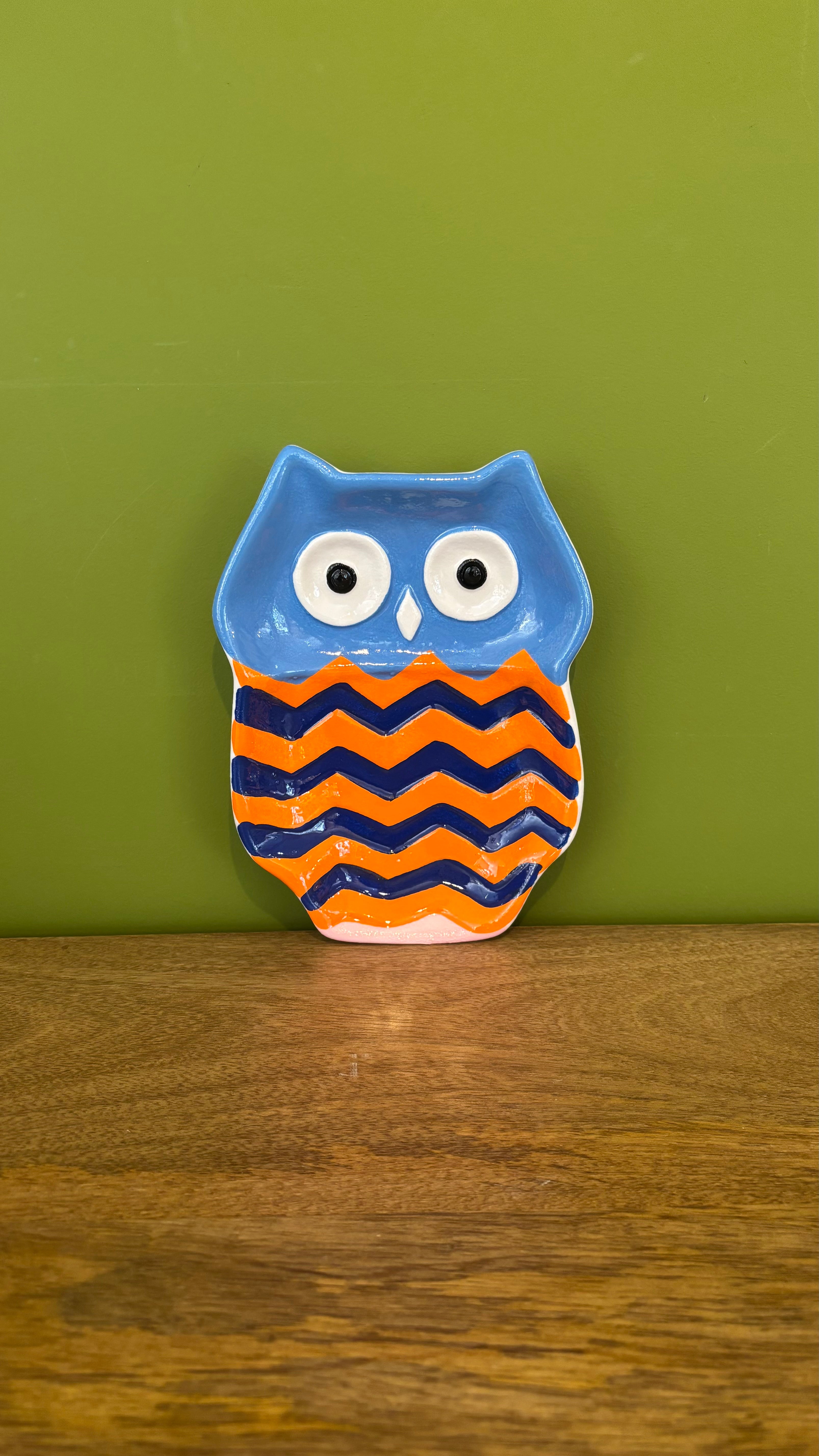 Vide Poche Chouette Bleu & Orange