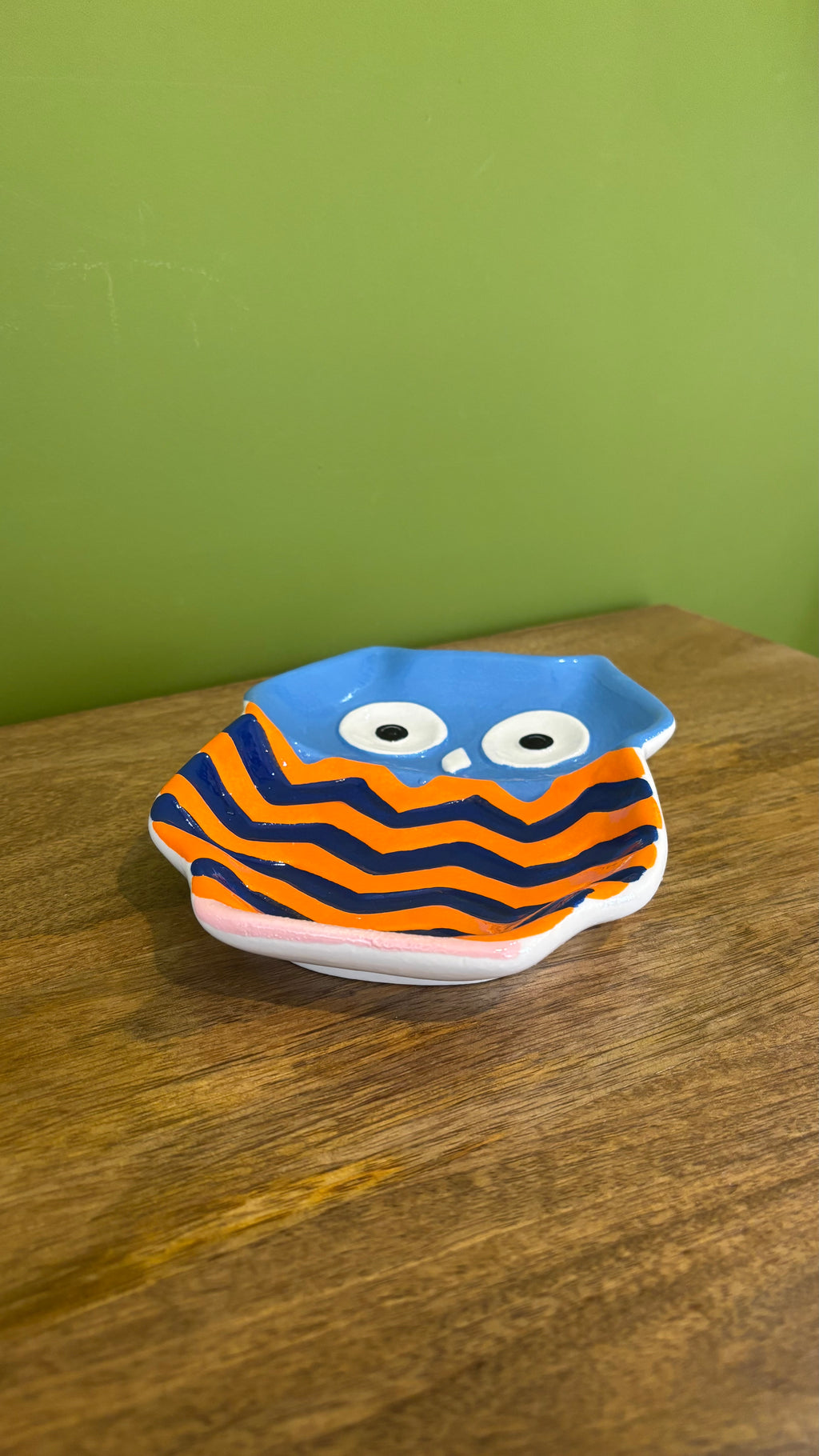 Vide Poche Chouette Bleu & Orange