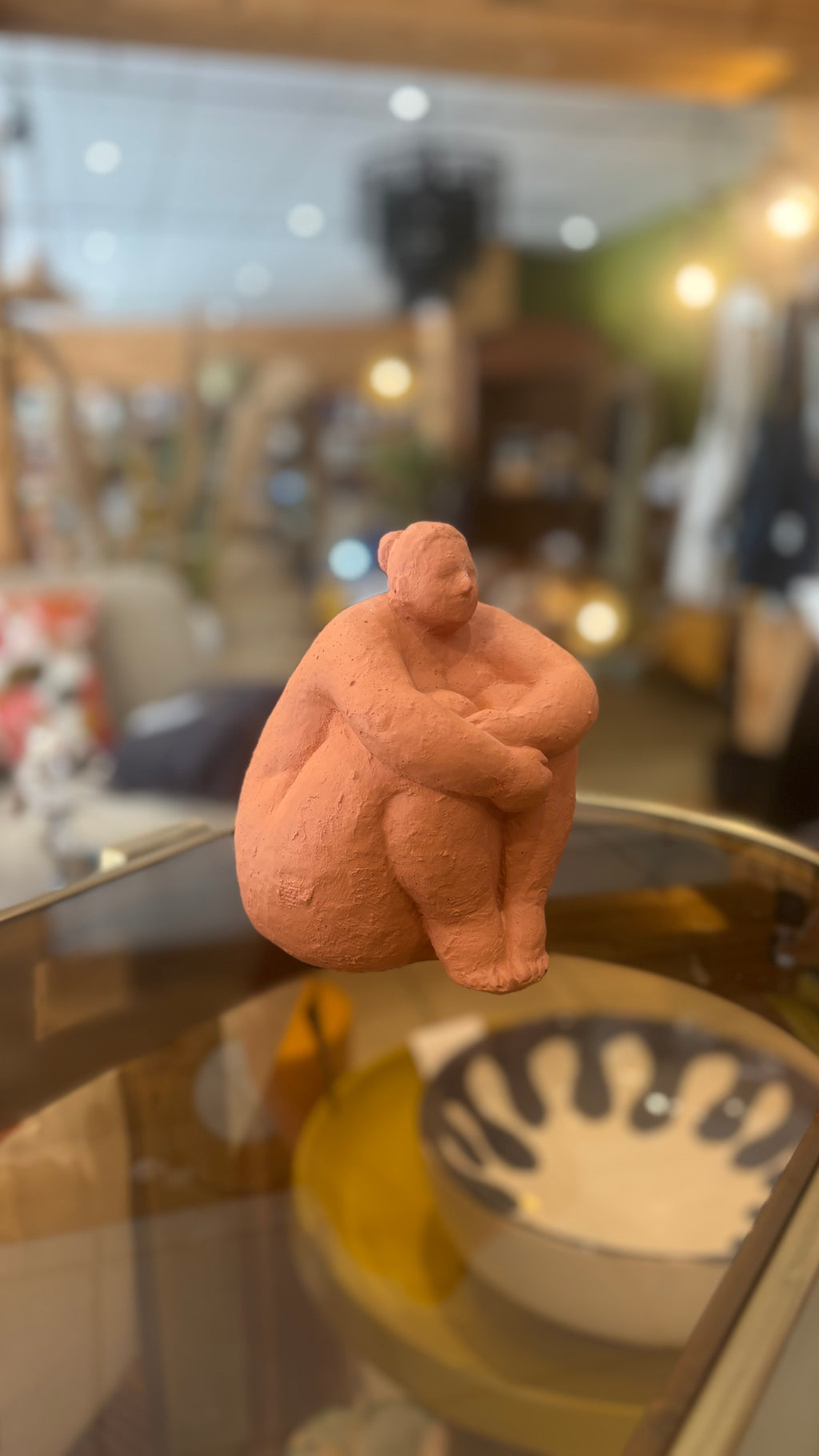 Statue en Terre Cuite Assise Terracotta