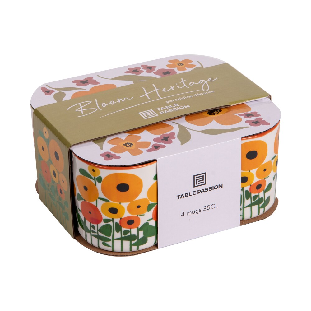 Coffret de 4 mugs Bloom Héritage 35 cl
