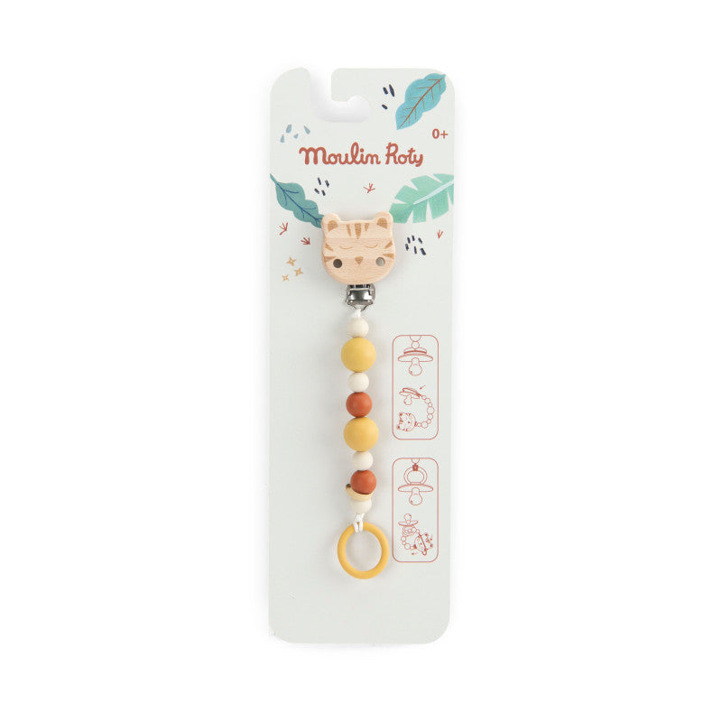 Attache-tétine Tigre Bois & Silicone – La Forêt Mawa
