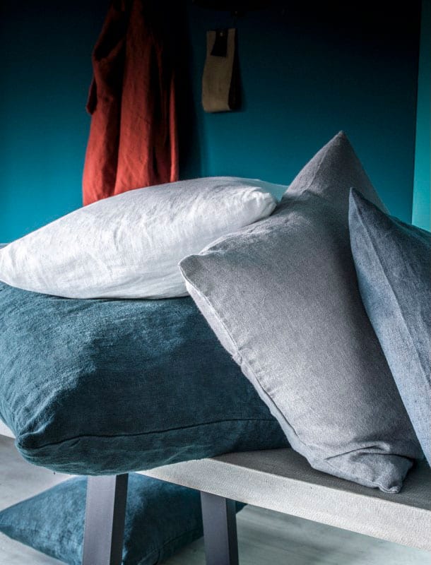 Coussin Porticcio 40x60 cm Bleu de Prusse - Lin